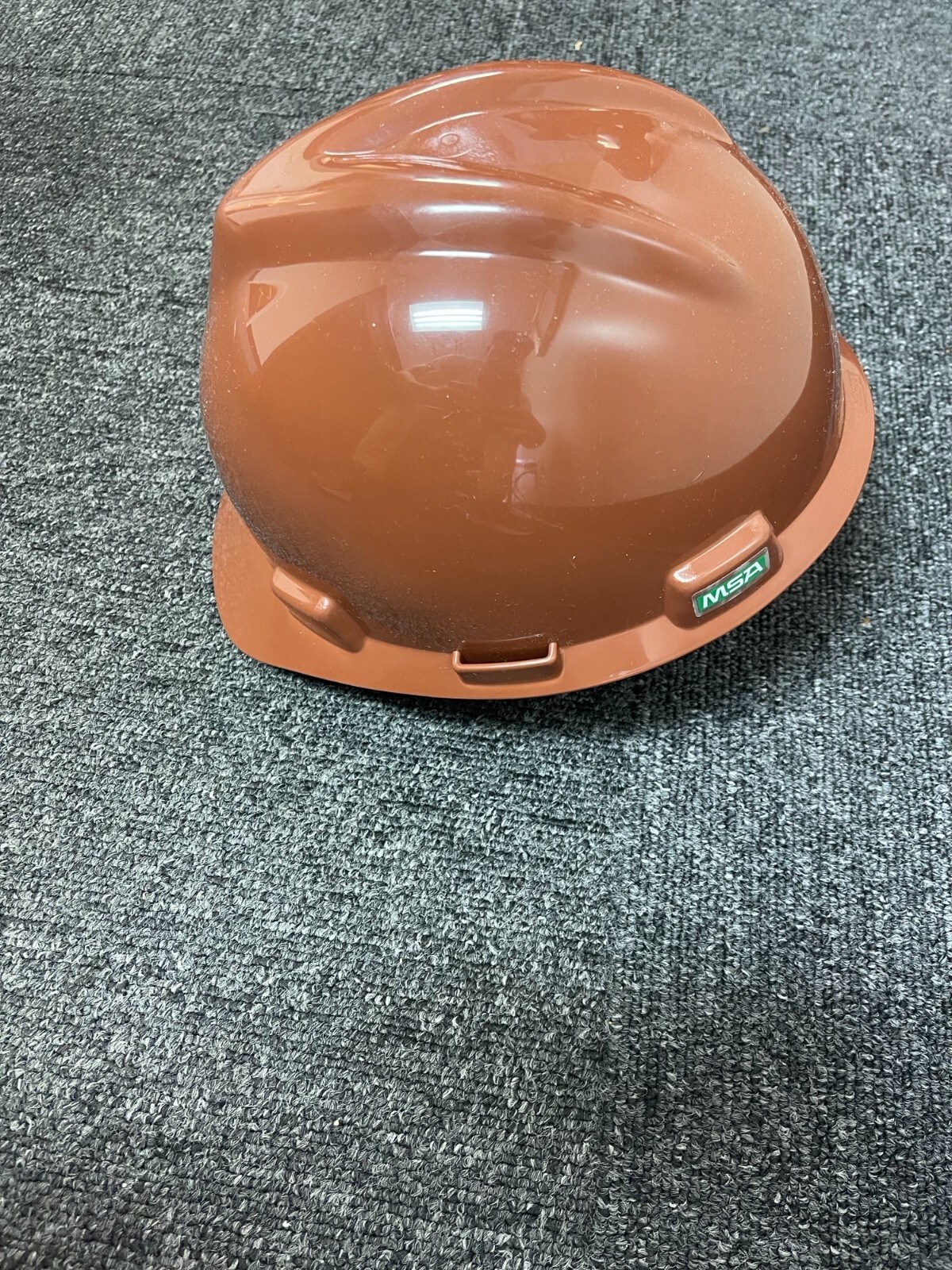 MSA Safety V Gard Hard Hat, Fas Trac Suspension, Medium Brown