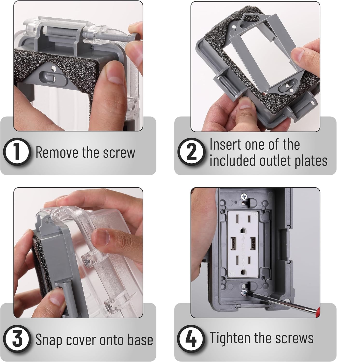 Bates- Weatherproof Electrical Outlet Cover, 1-Gang, Outdoor Plug Cover