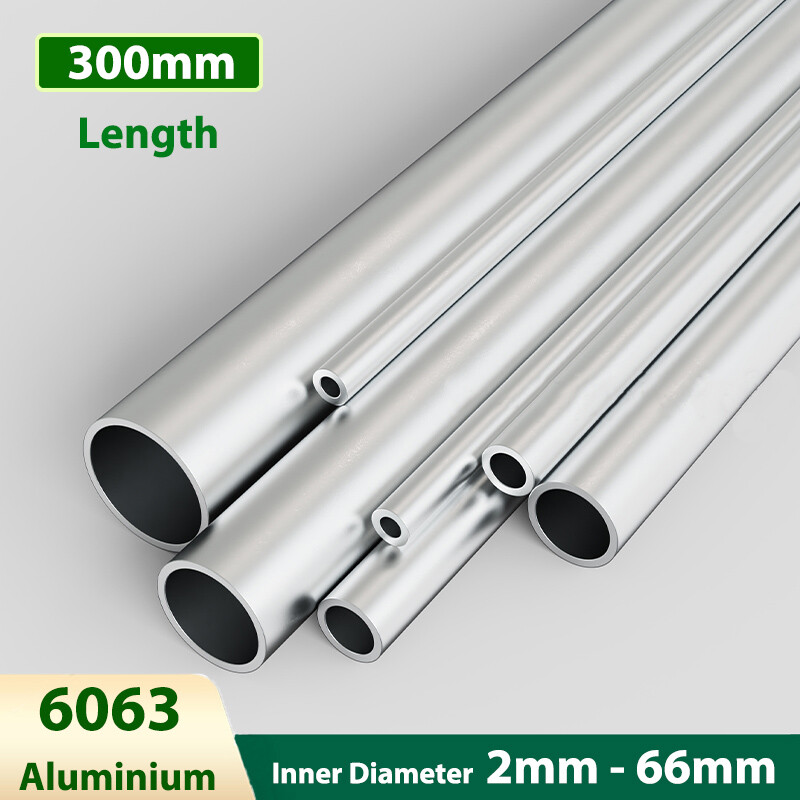 WallThick 0.5mm-3.5mm,OD 3mm-70mm 6063 Aluminium Round Tube Hollow 300mm Length