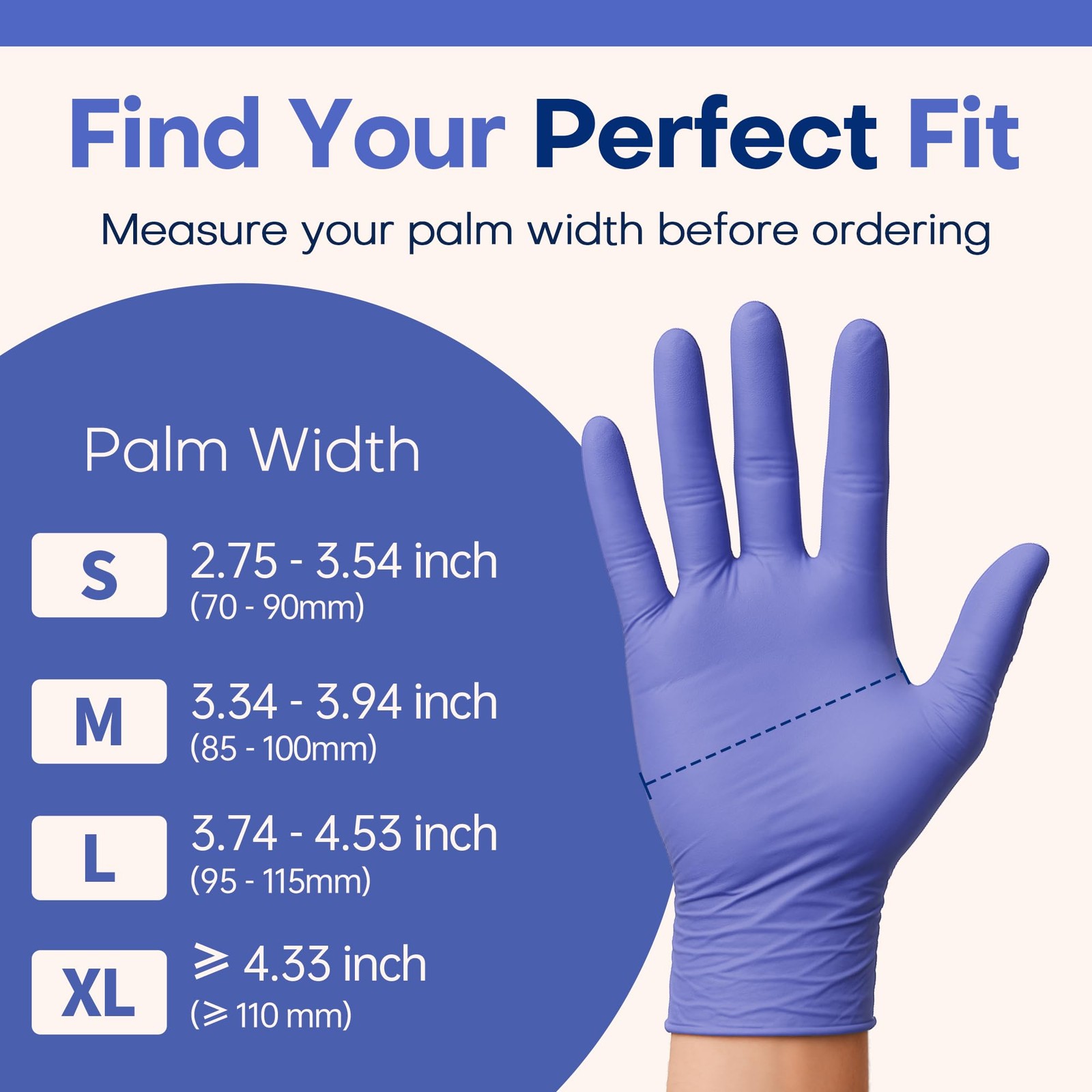 Supmedic Medical Nitrile Exam Medium (Pack of 100), 100 (Blue Iris)