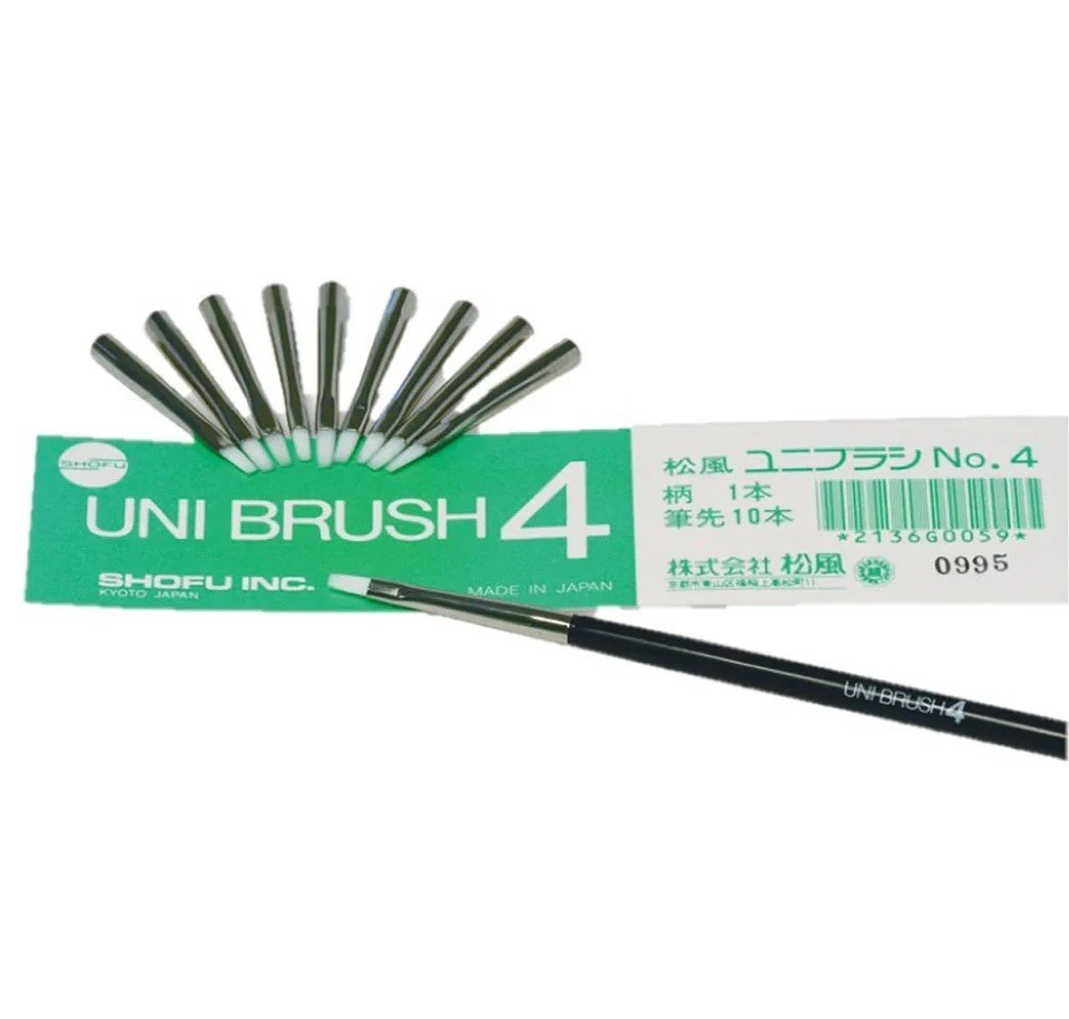 Shofu Dental UNI BRUSH TIPS NO. 4 or 5 With Brush Handle Material II Free Ship