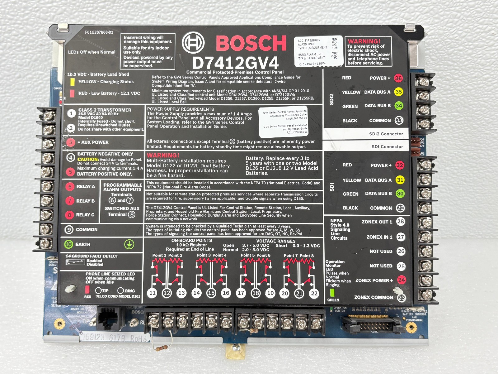 Pre Owned | Bosch D7412GV4 IP Alarm System G Series Control Panel Only – Black