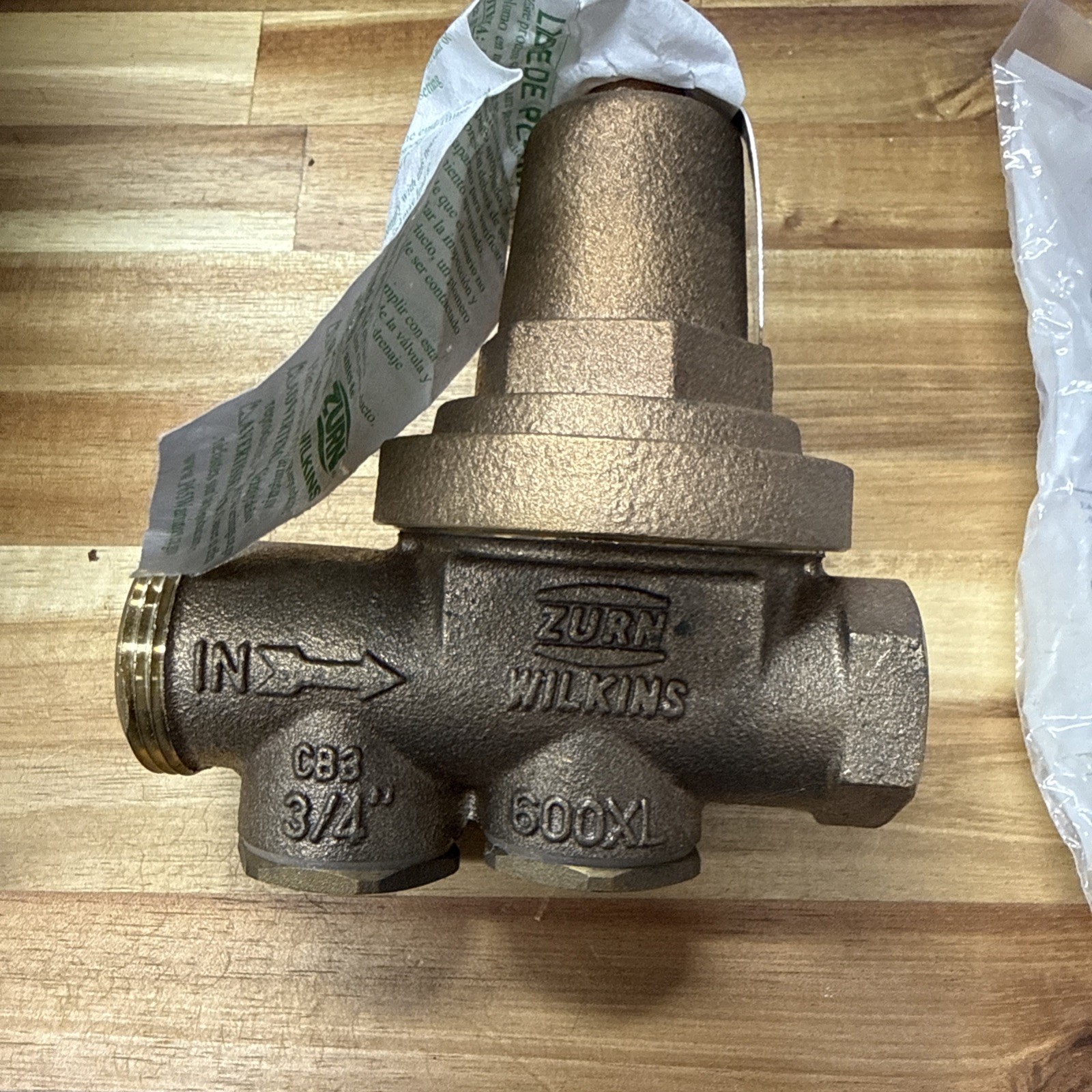 Zurn Wilkins 600XL Water Pressure Reducing Valve 3/4 in Bronze