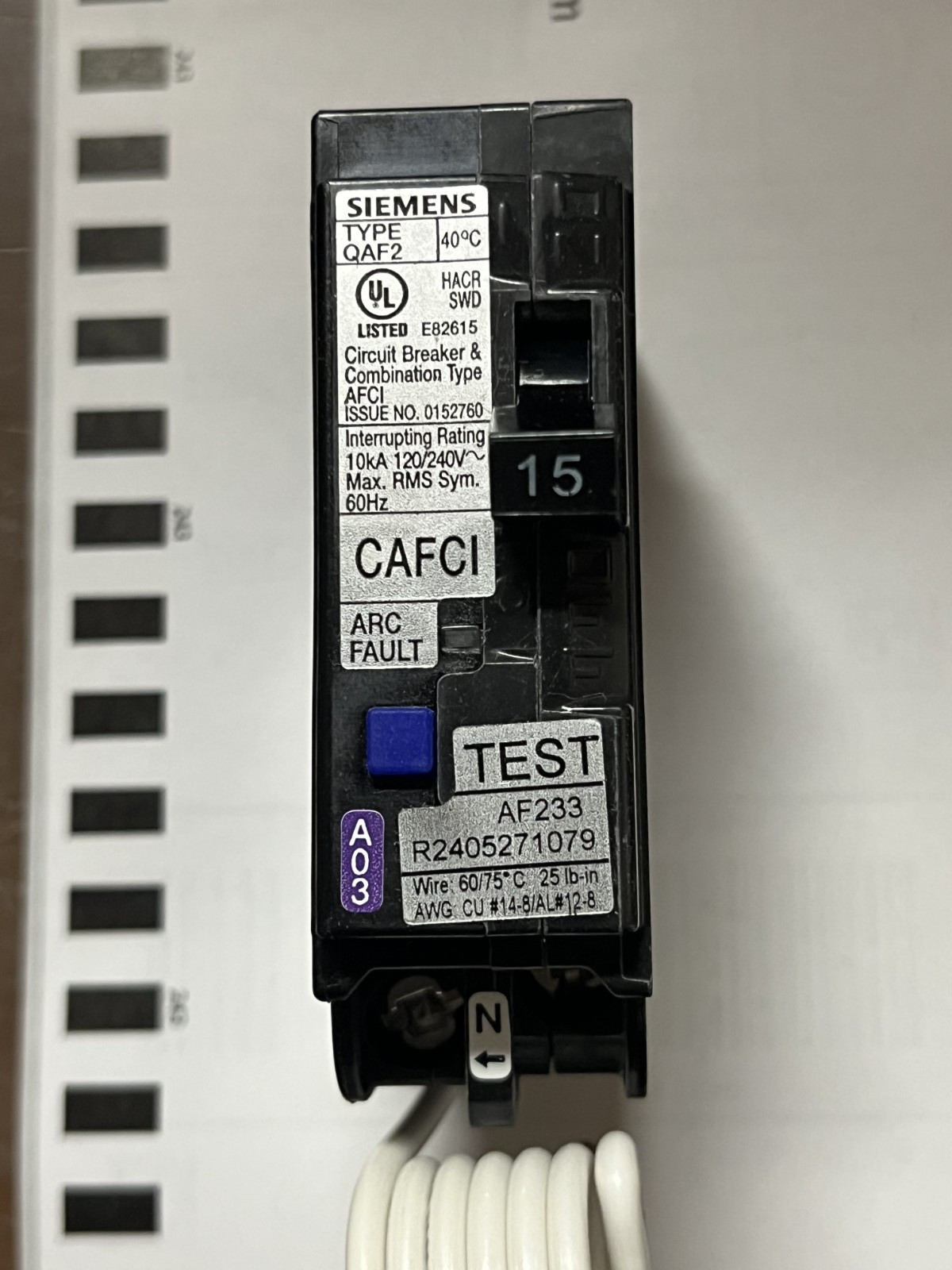 10 x SIEMENS QA115AFC AFCI 15A Type QAF2 Circuit Breakers -New in BOX