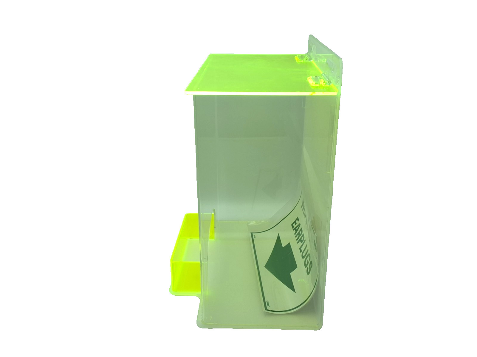 Acrylic Ear Plug Dispenser Wall Mount Tabletop Hinged Lid 11.5 x 16.5 NEW