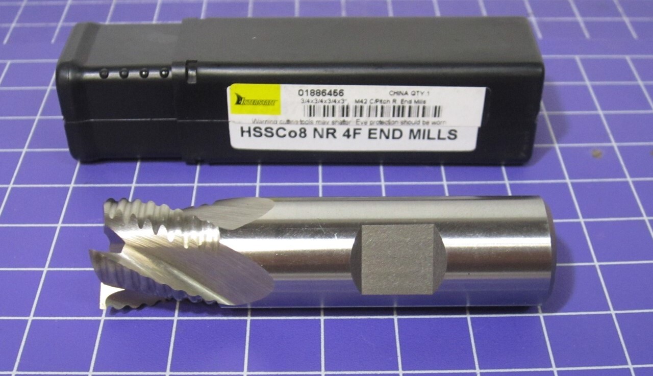 3/4″ HSSCo8 Roughing End Mill 4F 3/4″ LOC RH 3″ OAL