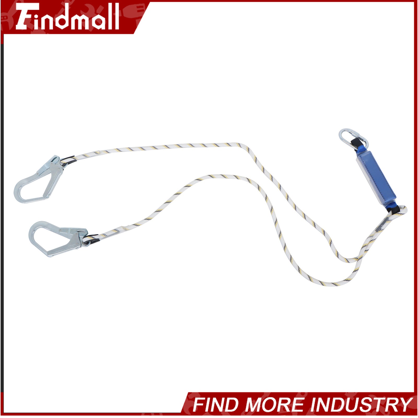 Findmall Full Body Roofing Harness Fall Protection Kit W/Shock Absorbing Lanyard