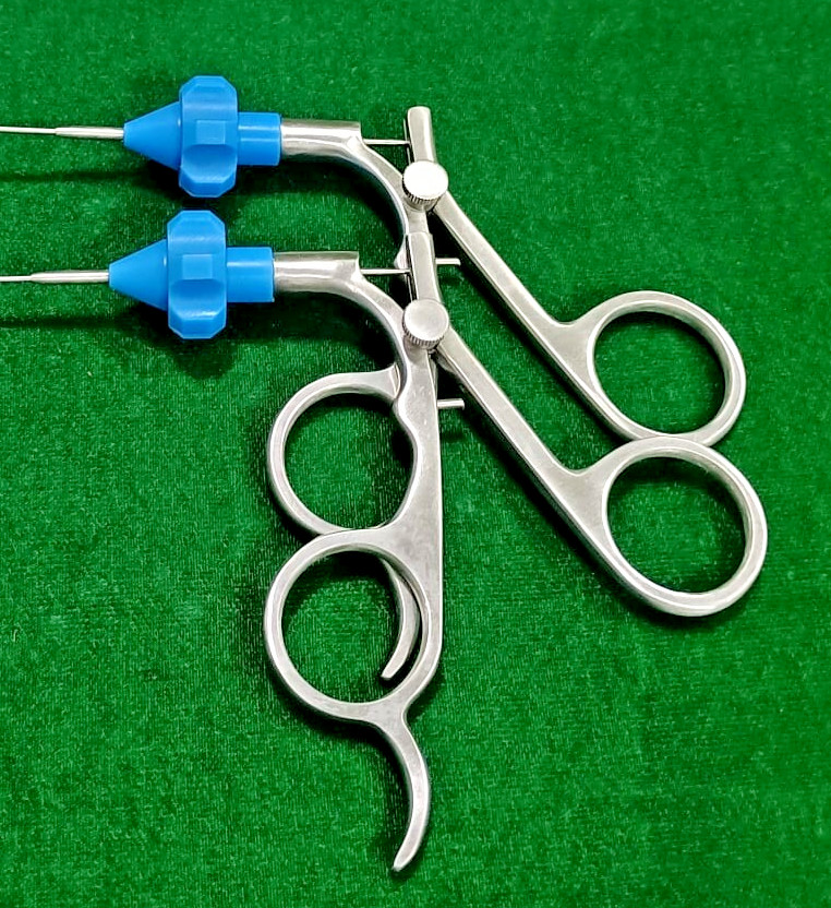 2pc Hysteroscopy Urology Semi Rigid Scissor 5FR 40cm with Blue Rotar Reusable