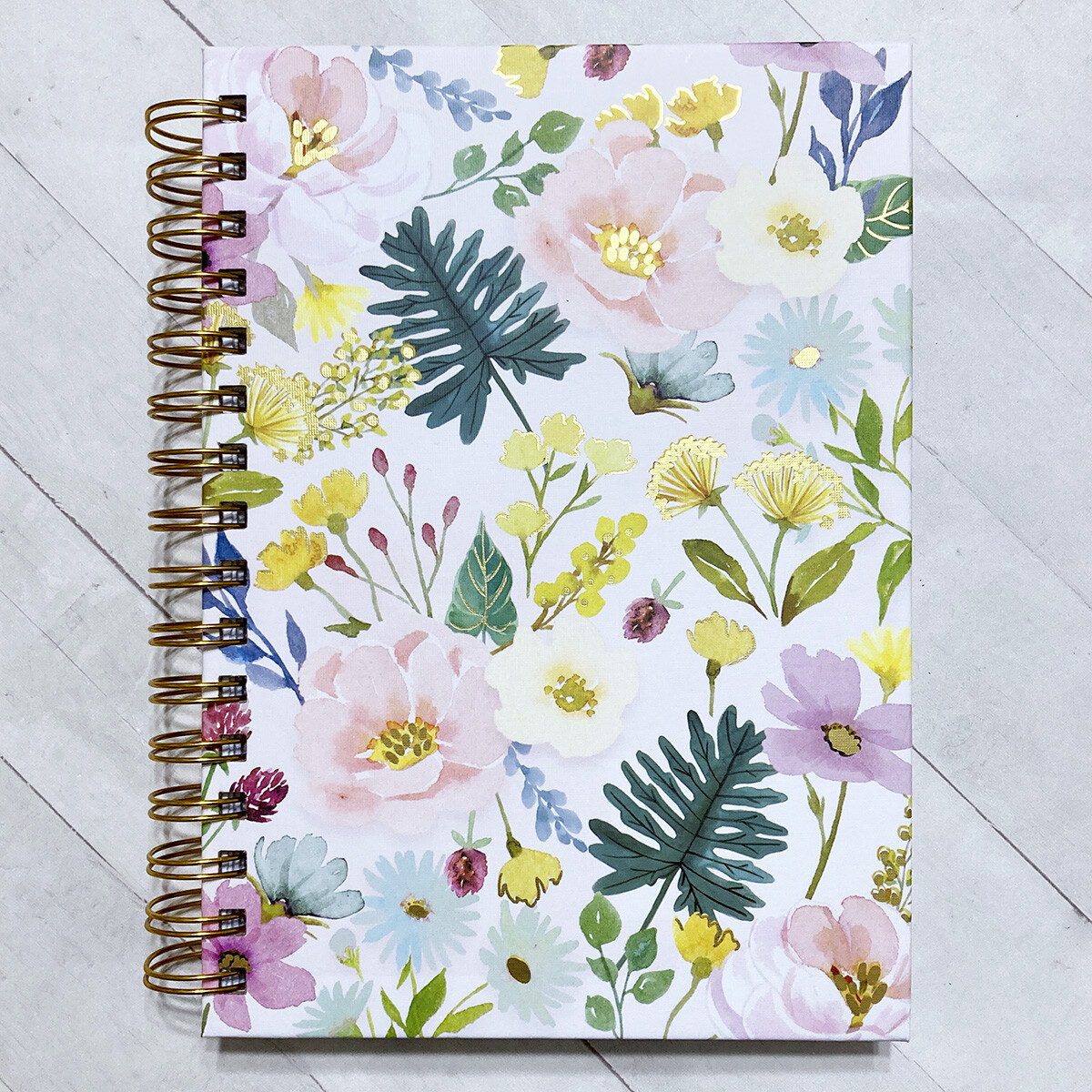 Flower Notebook Spiral Journal Hardcover 8.5″ Colorful Floral Punch Studio