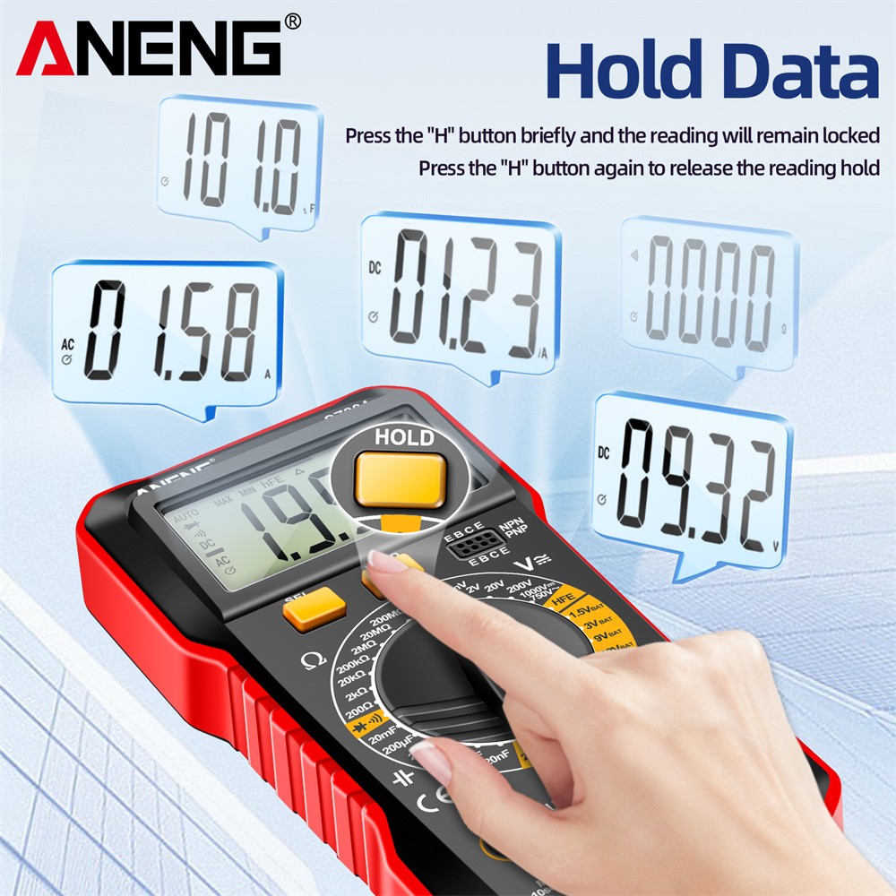 Digital Multimeter Voltmeter AC DC Volt Meter Ohmmeter Auto Range Tester US