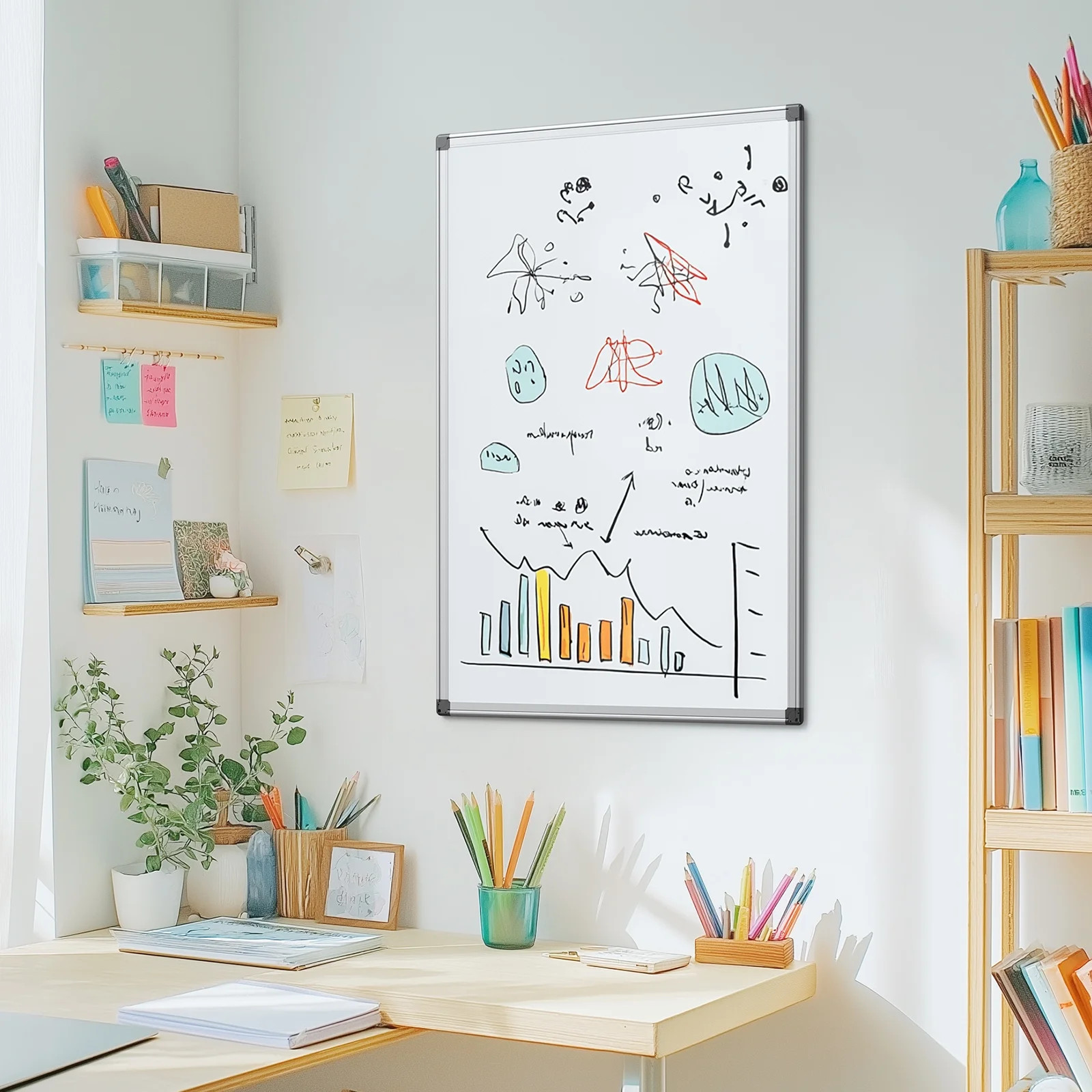 36 X 24 Inches Magnetic Dry Erase Board with Aluminum Frame, Whiteboard for Home