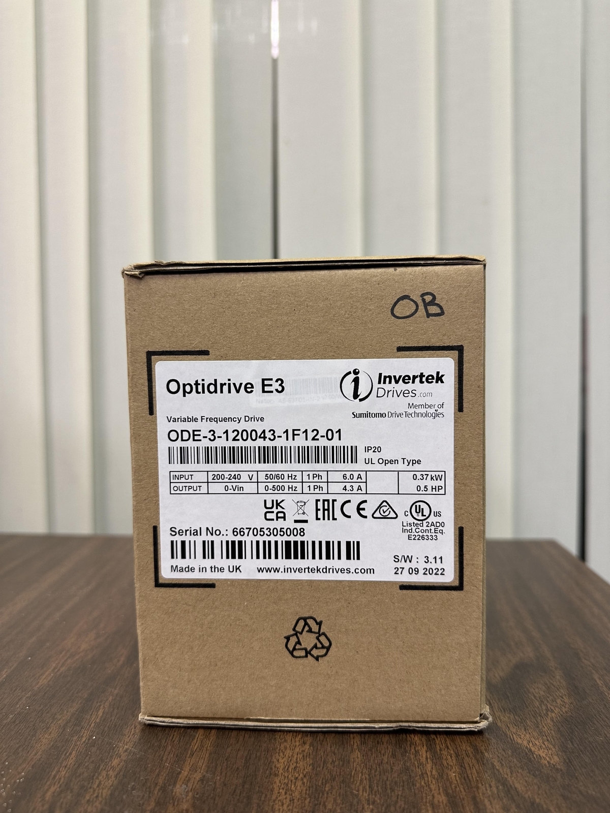 INVERTEK DRIVES – ODE-3-120043-1F12-01 – OPEN BOX