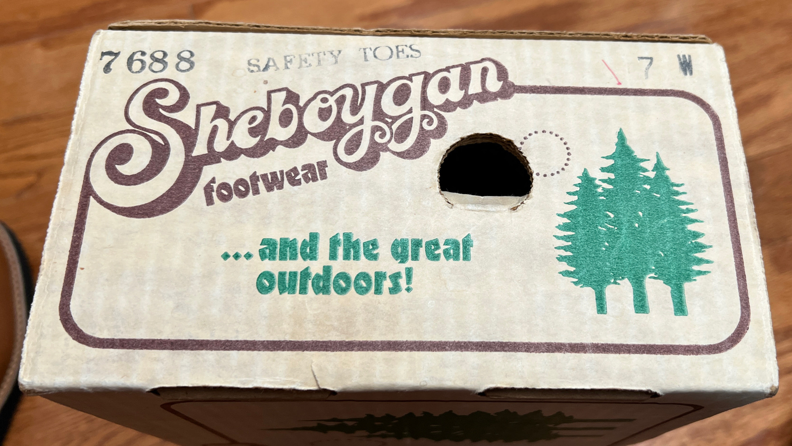 Sheboygan Footwear Brown Leather Safety Toe Vibram Shoes 7 Women USA NEW Vintage