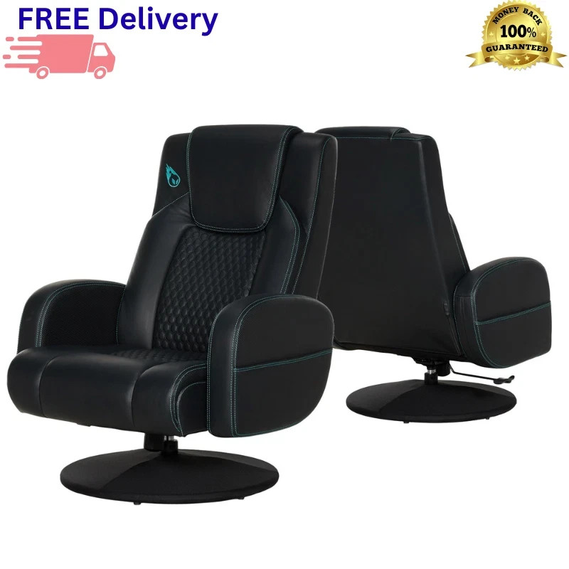Pedestal Swivel Gaming Chair Ergonomic Reclining Office Seat Padded Arm New