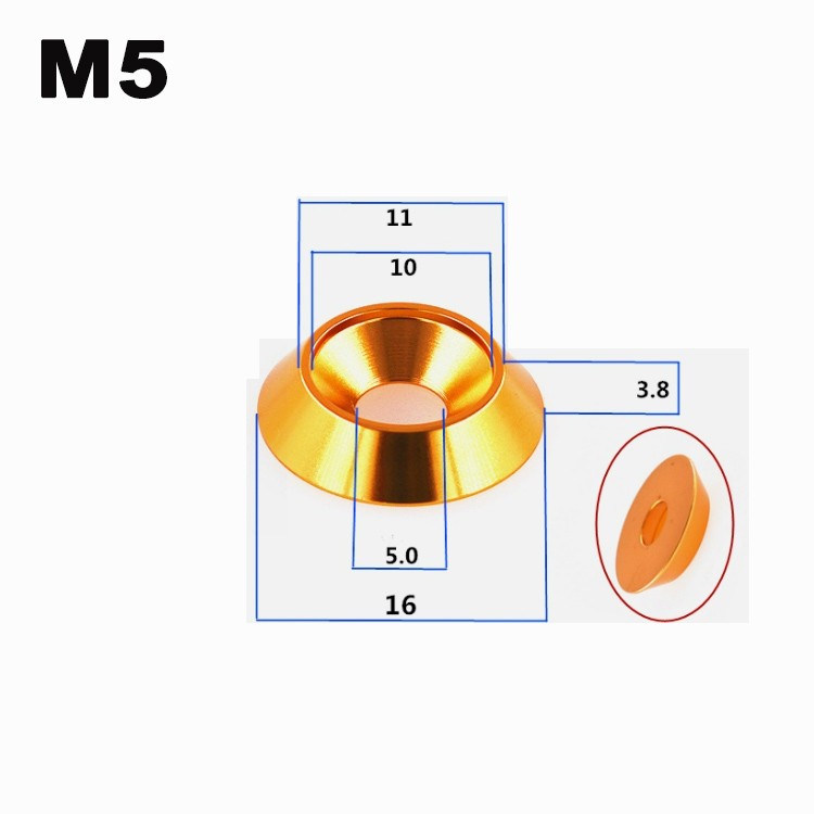 M5 M6 M8 M10 M12 Countersunk Washers Anodized Aluminum Alloy Fairing Fender
