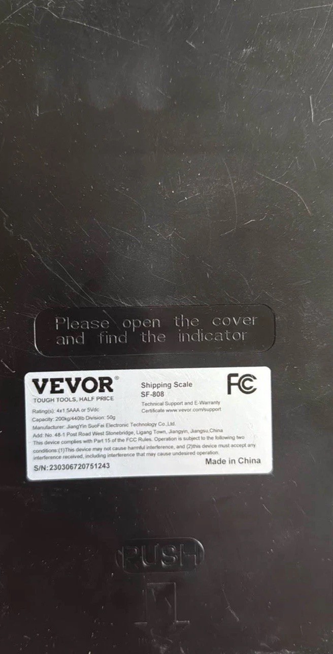 VEVOR Shipping Scale 200kg/440 lbs Digital Postal Scale AC/DC Package LCD