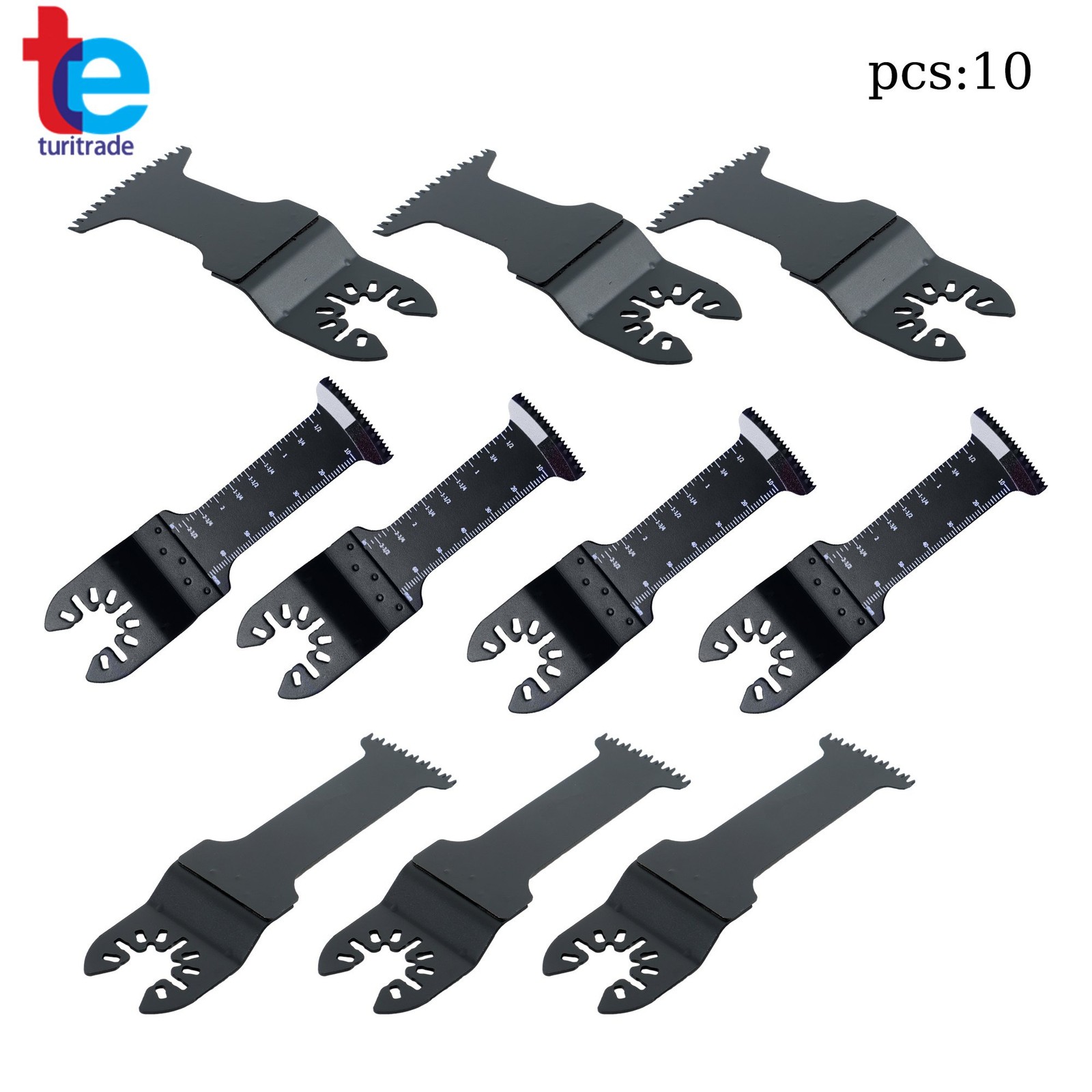 Extended 10-piece Japanese Tooth Oscillating Blades Multi Tool Blades Kit