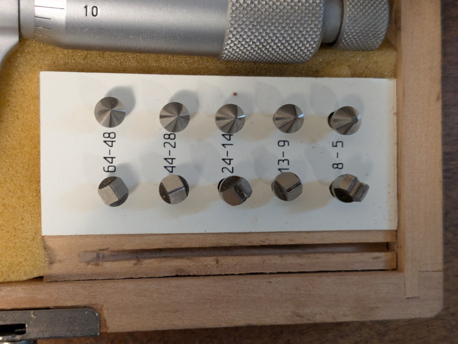 FOWLER 0-1 Inch THREAD PITCH MICROMETER w/ 5 ANVIL SETS – MADE in POLAND