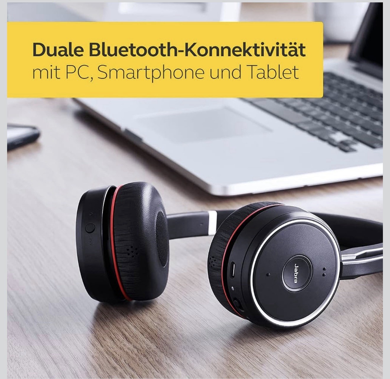 Jabra Evolve 75 MS Wireless Bluetooth Headset Link 370 USB Charging Stand ANC