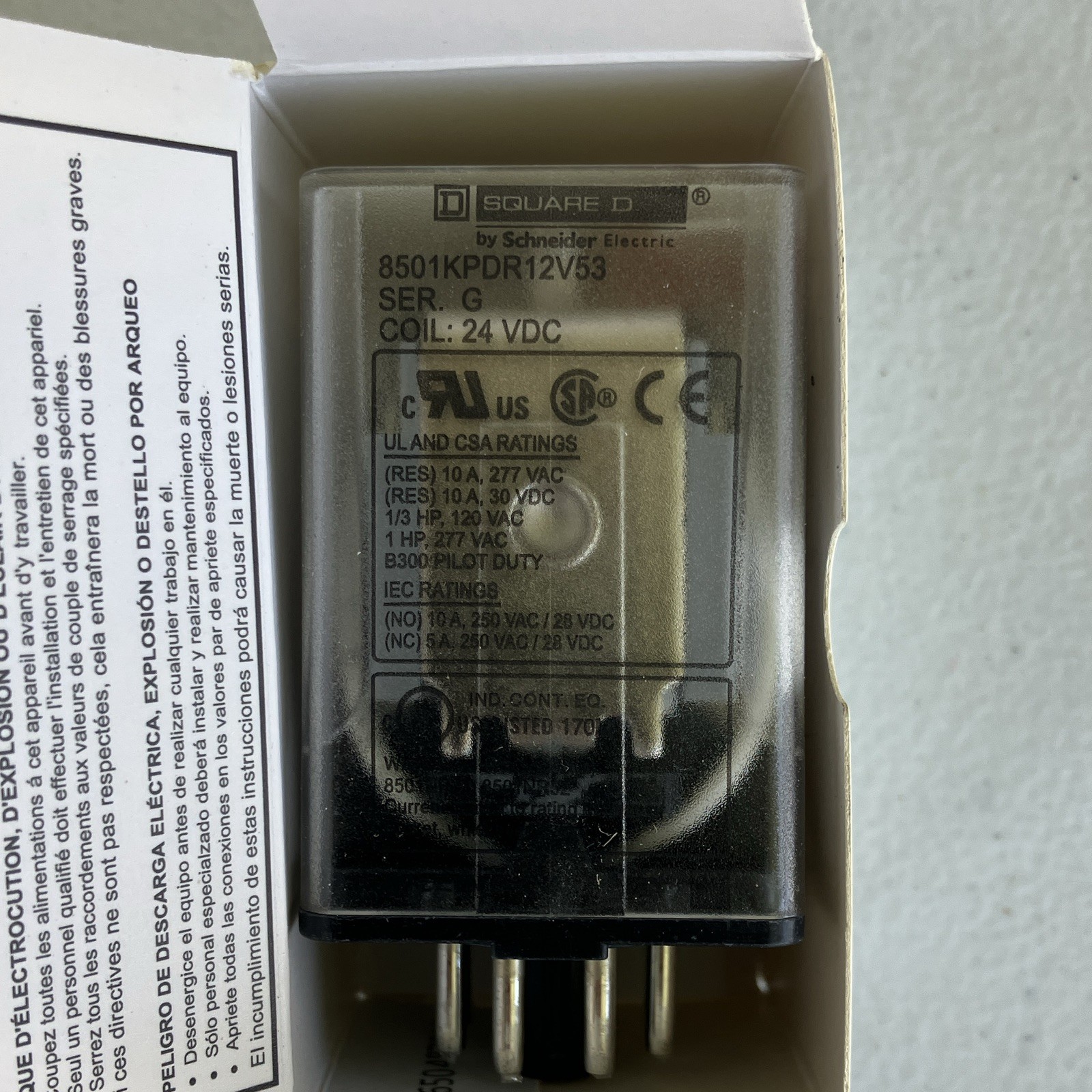 *Qty 6* Square D Plug-In Relay 8501KPDR12V53 DPDT 10A 24 VDC Coil 8-Pin