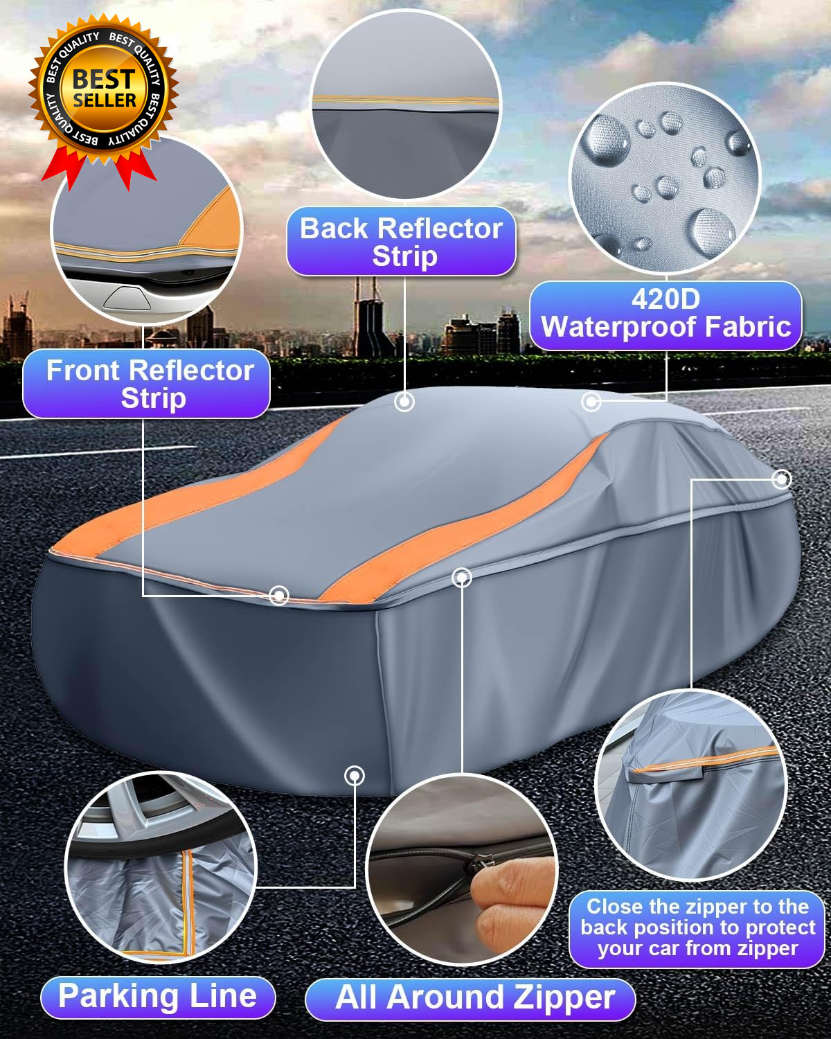 Full Enclosed Car Covers Universal Fit Dodge Challenger Charger Sedans Coupes