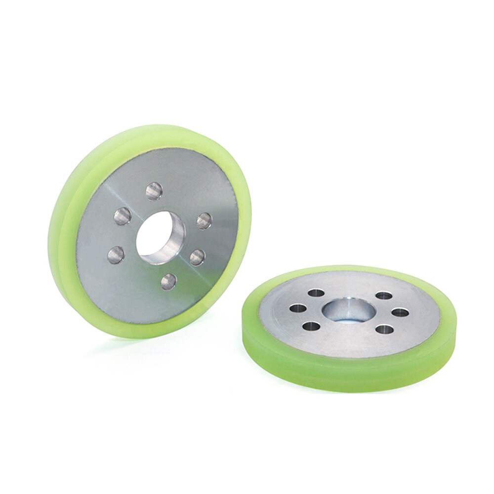 Aluminum Alloy Rubber Coated Roller With Hole Type Drive Pulley/Wheel Dia40-80mm