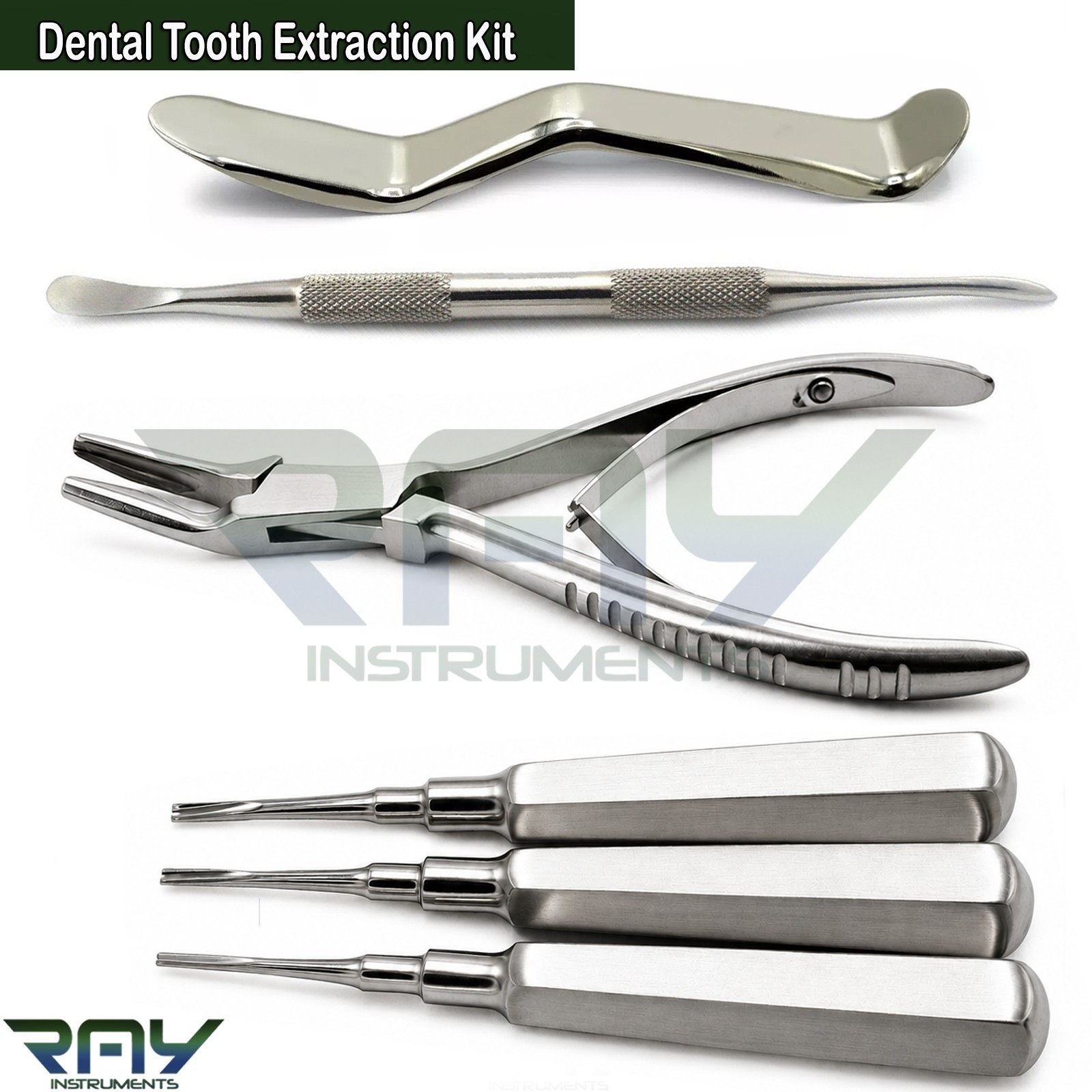 Basic Tooth Extraction Kit Coupland Dental Extracting Elevators Rongeur Pliers