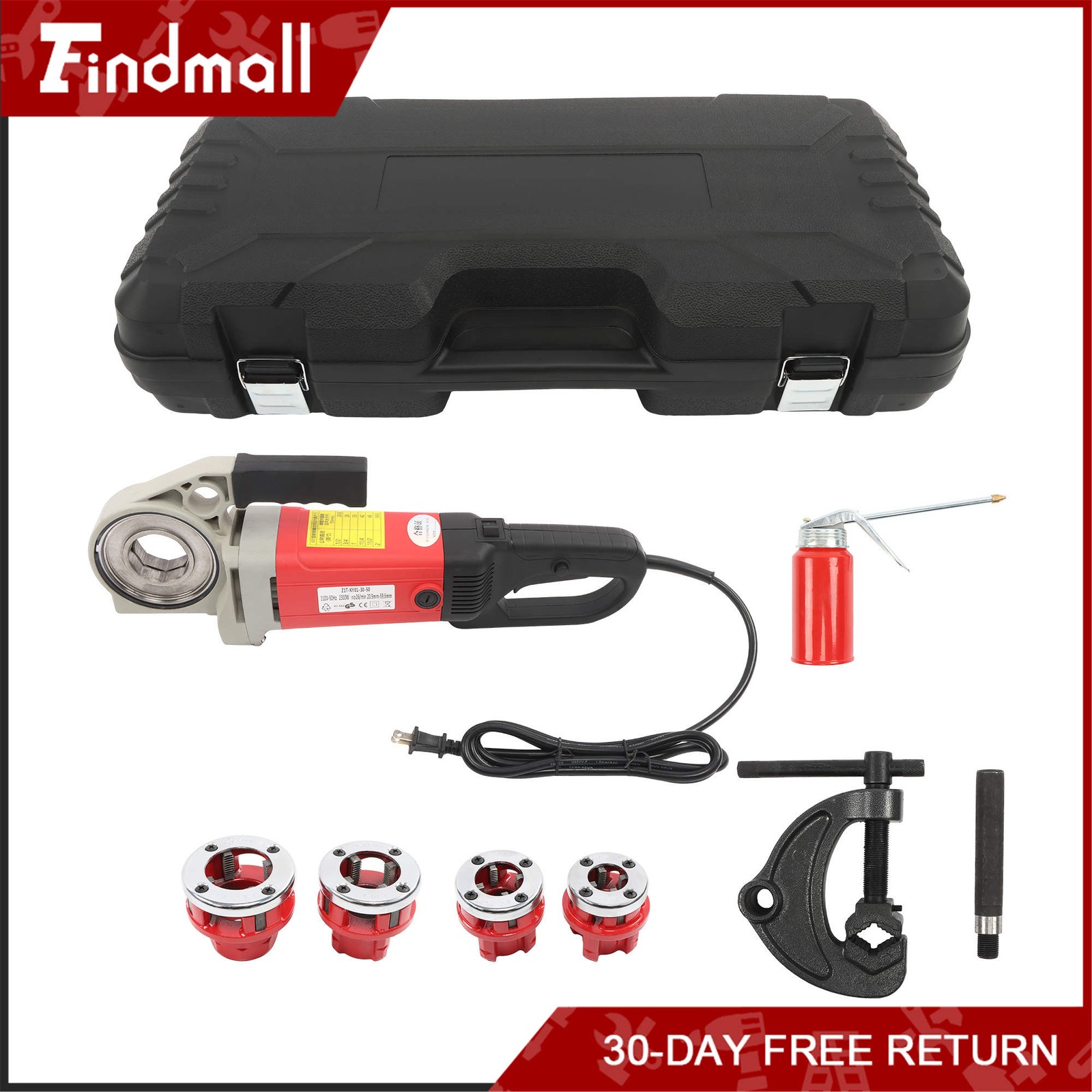 Findmall 2300W Pipe Threading Machine 1/2-1-1/4″ Electric Threader 4 Blades