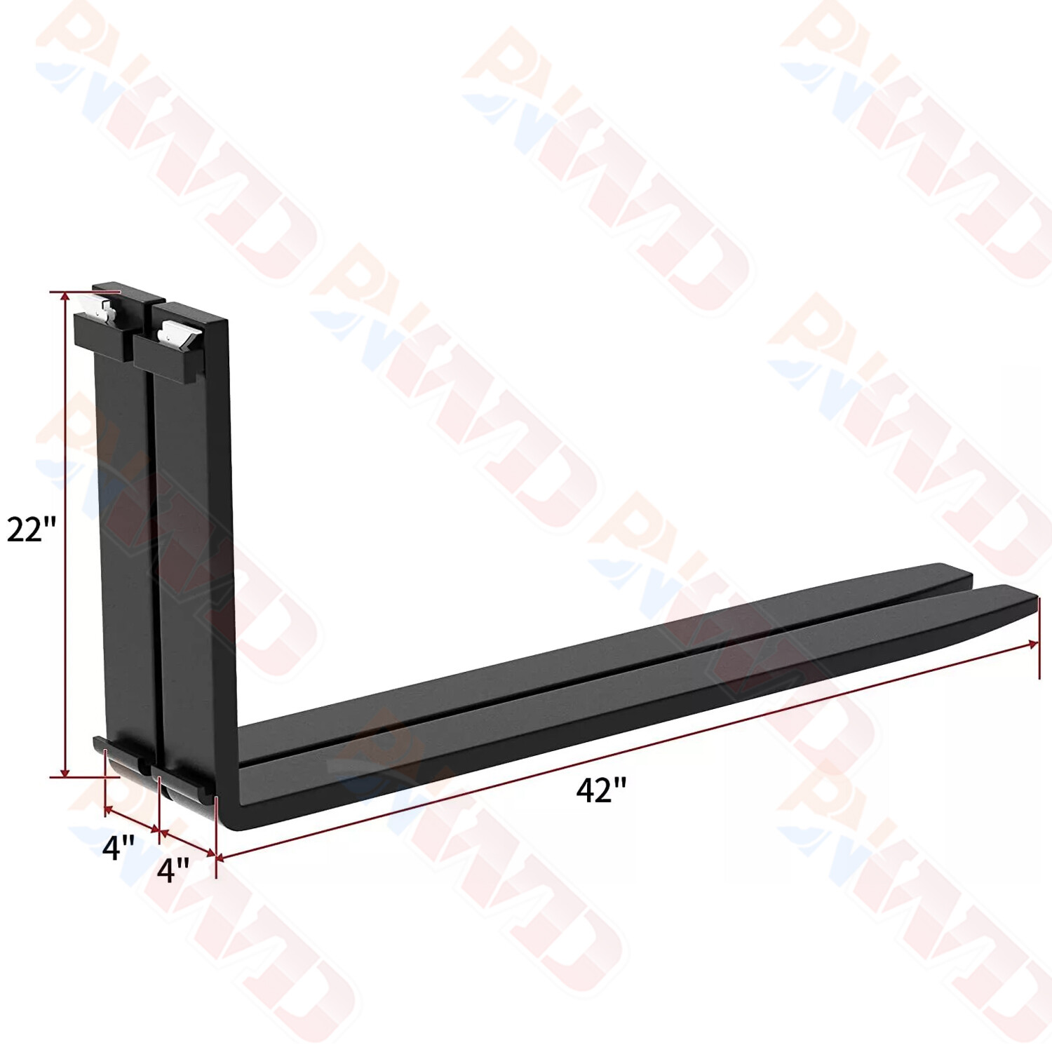 42″ 2500lbs 2 Packs Pallet Fork Blades Forklift Blades for Skid Loaders Tractors