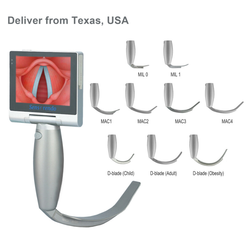 (US delivery)Vide Laryngoscope Reusable blades(Miller0/1/MAC1/2/3/4/D-blade)