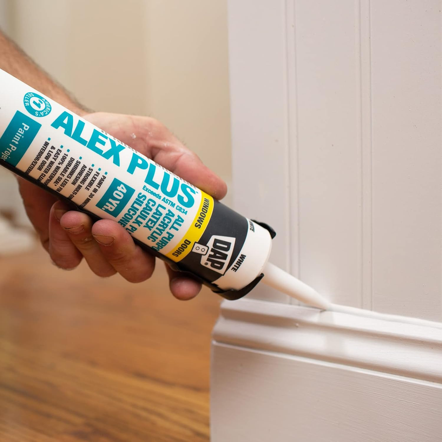 INC 18152 10.1Oz White Alex plus Acrylic Latex Caulk with Silicone