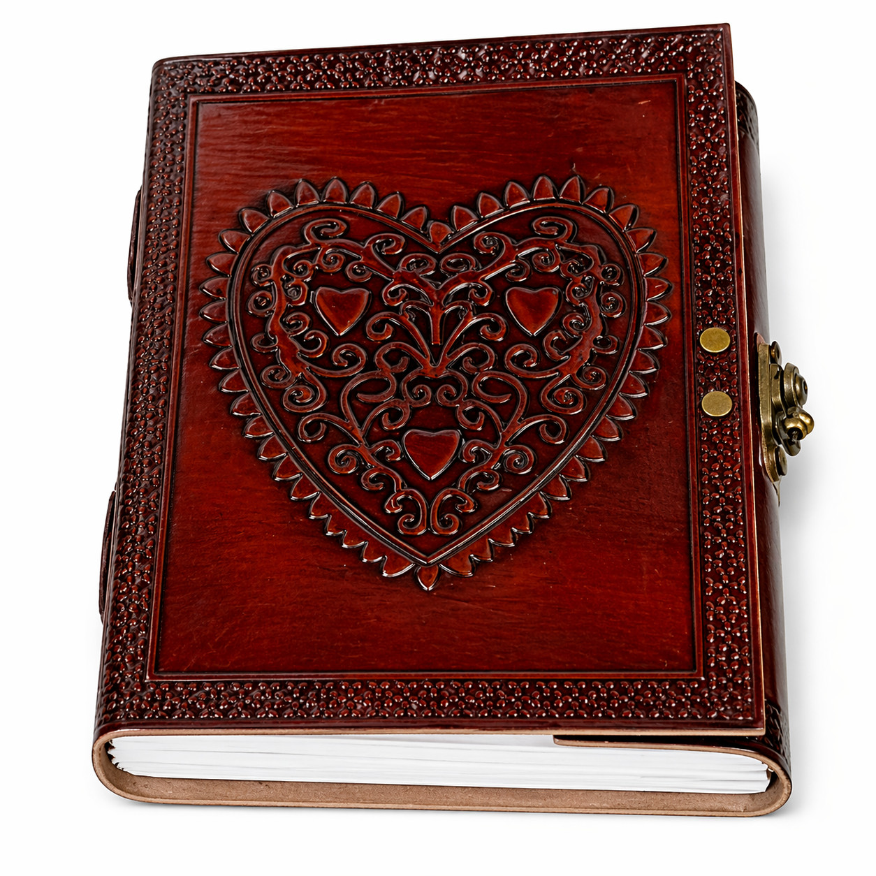Leather Journal Notebook 8×6 Handmade Vintage Diary with Lock 200 Lined Page