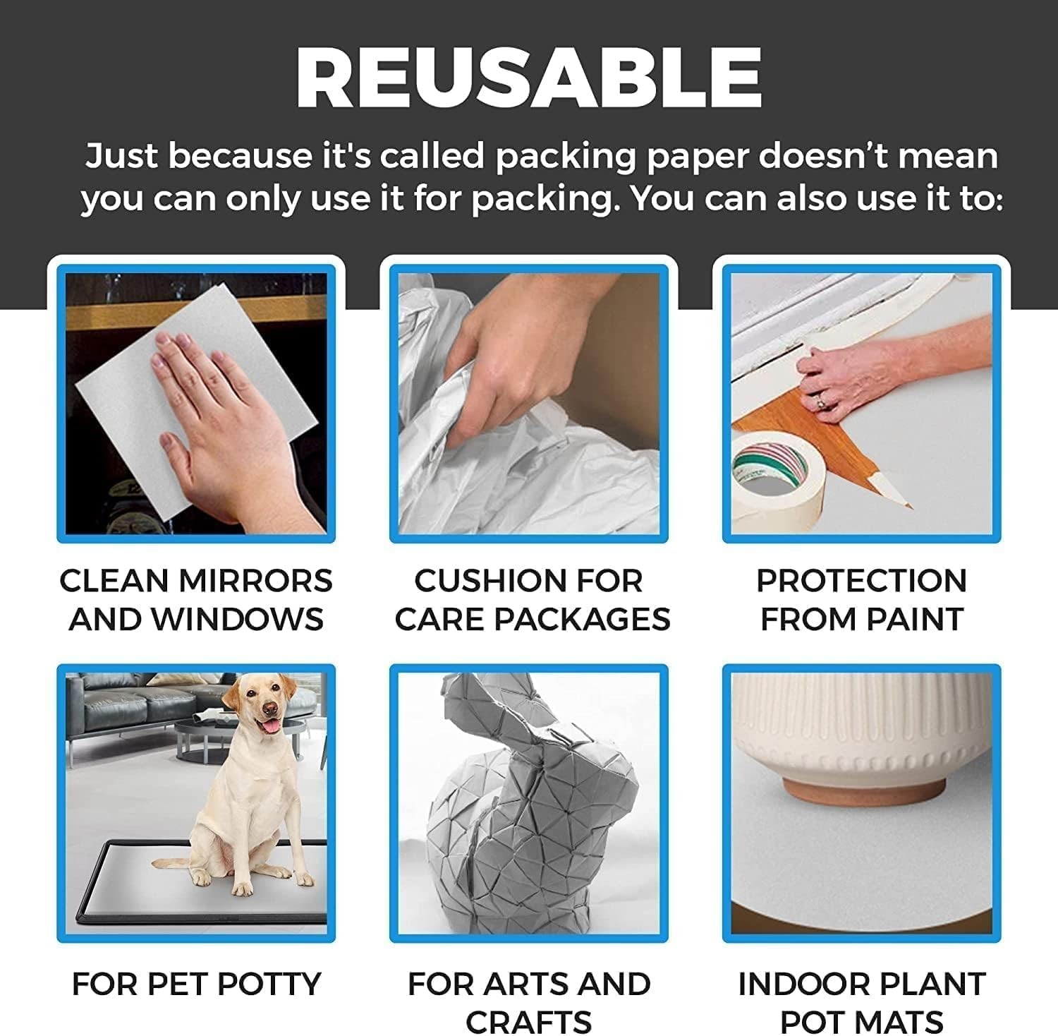 100 Sheets Packing Paper for Moving, Newsprint Paper for Packing Wrapping, Wr…