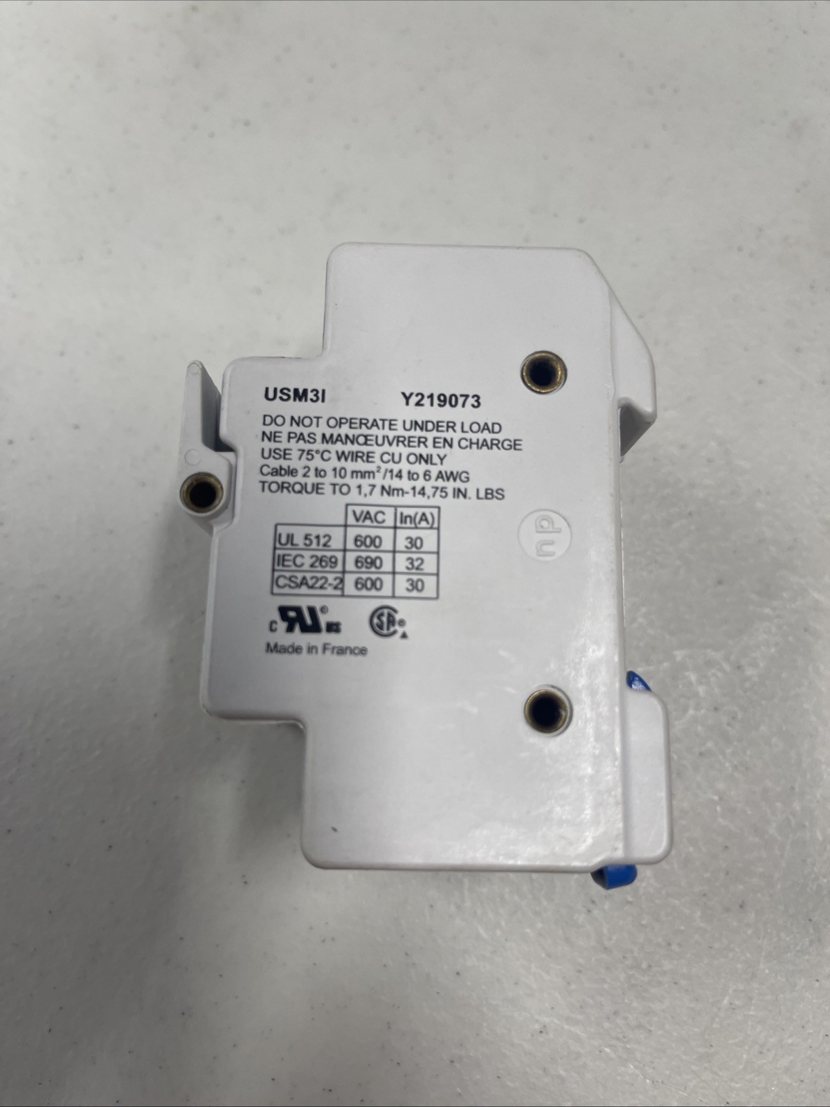 Ferraz Shawmut USM31 Fuse Holder 30A 600V Y219073
