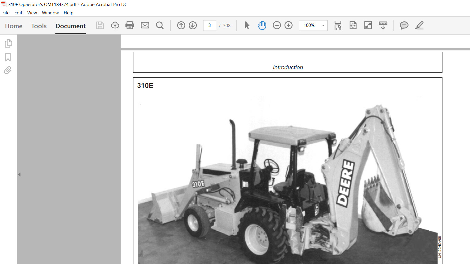 John Deere 310E Backhoe Loader Manual Technical Repair Test Engine Op. Set USB