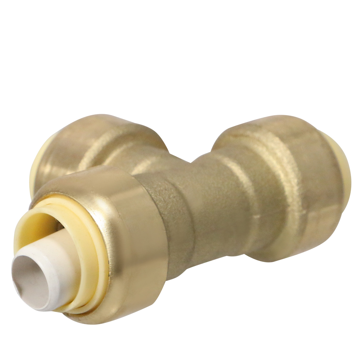 10) 1/2″ Push-Fit Tee w. 1 Free Removing Clip, Lead Free Brass