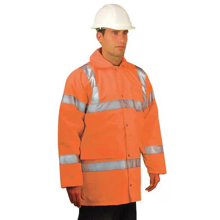 Occunomix Lux-Tjfs-Oxl Coat, Polyester, Class 3 R, Orange, Xl