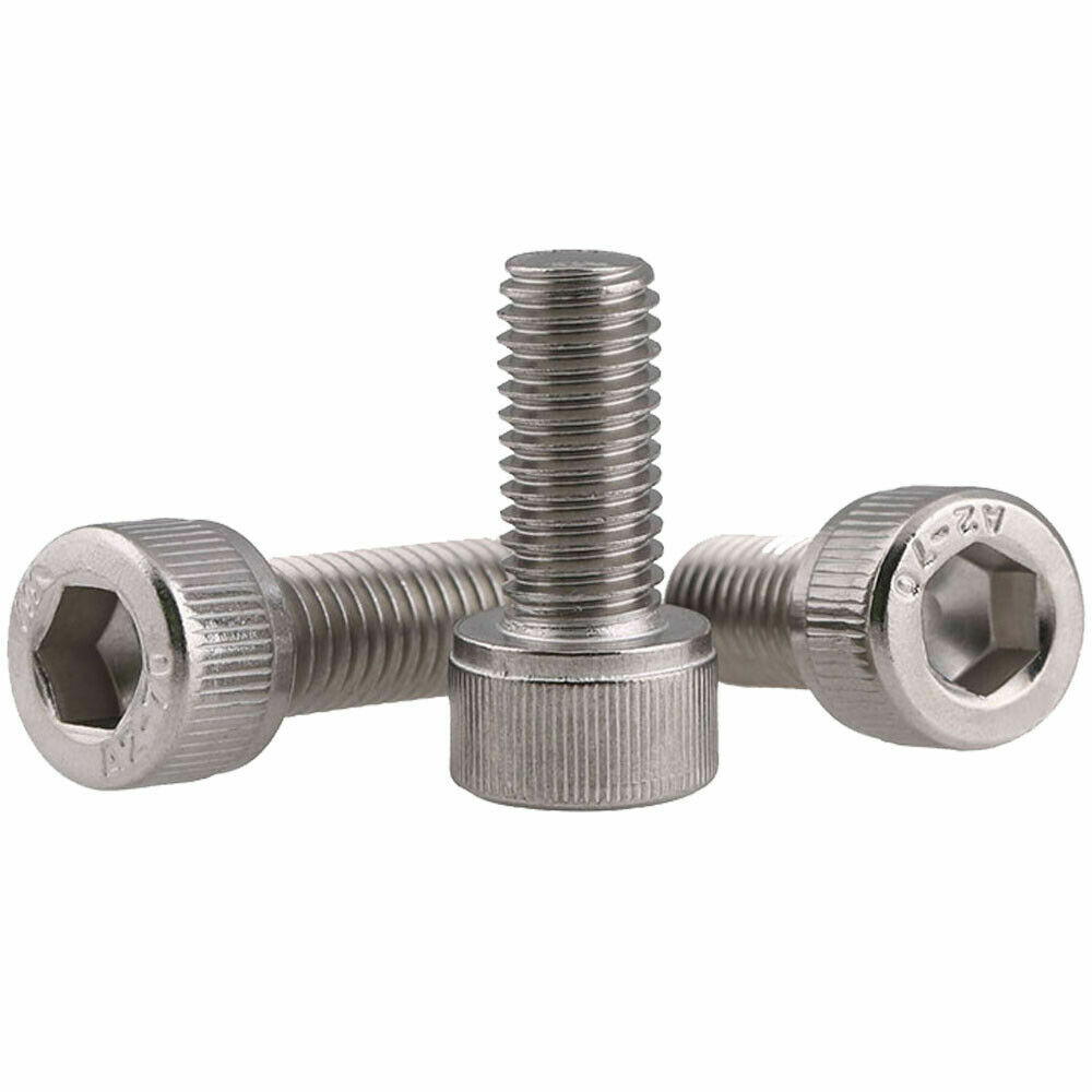 M4 x 75mm 304 Stainless Steel Hex Socket Head Cap Screws Allen Hex Bolts DIN 912