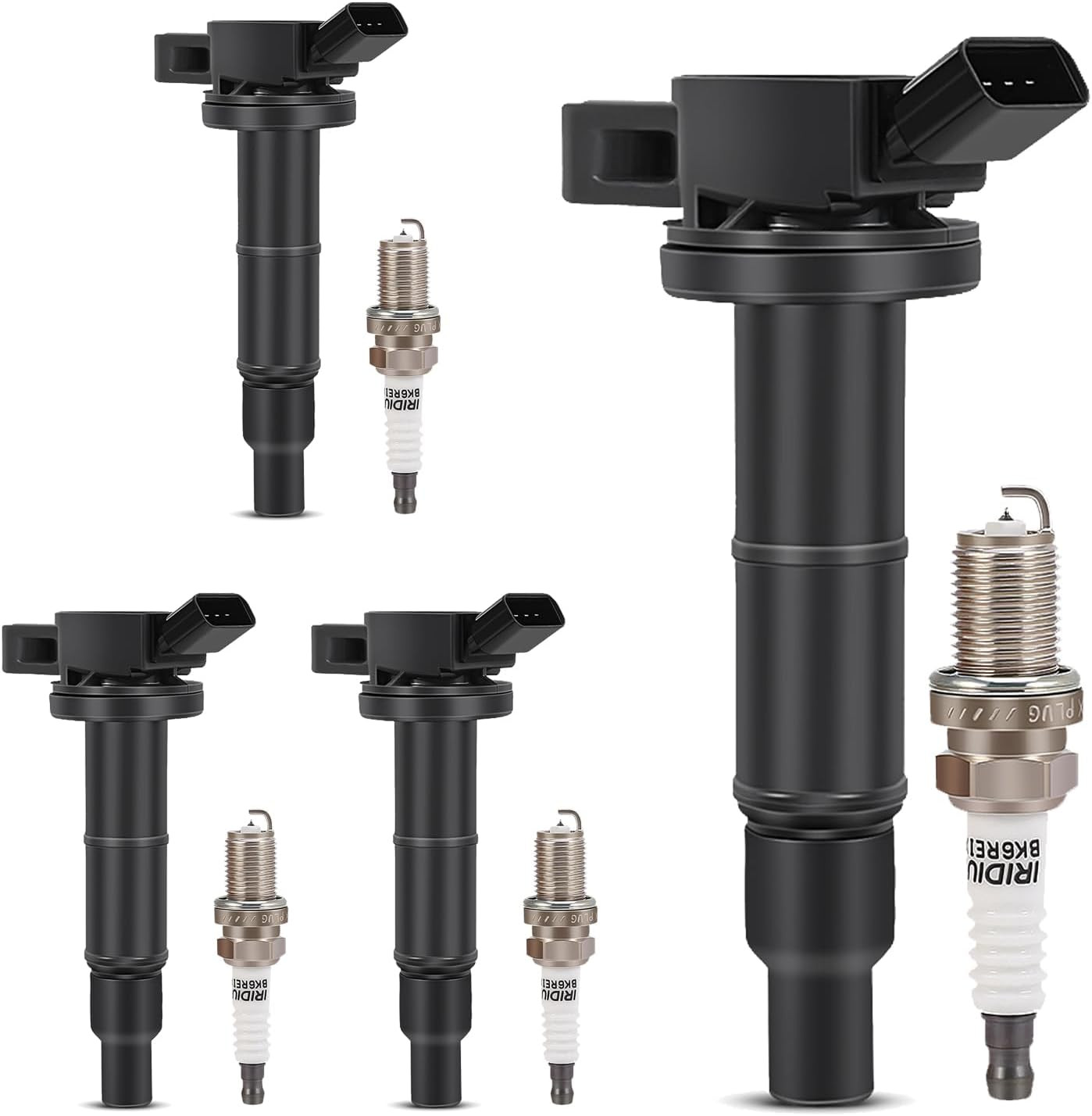 Ignition Coil Pack UF333 and Spark Plug Compatible with 2.4L 2001-2012 Toyota Ca