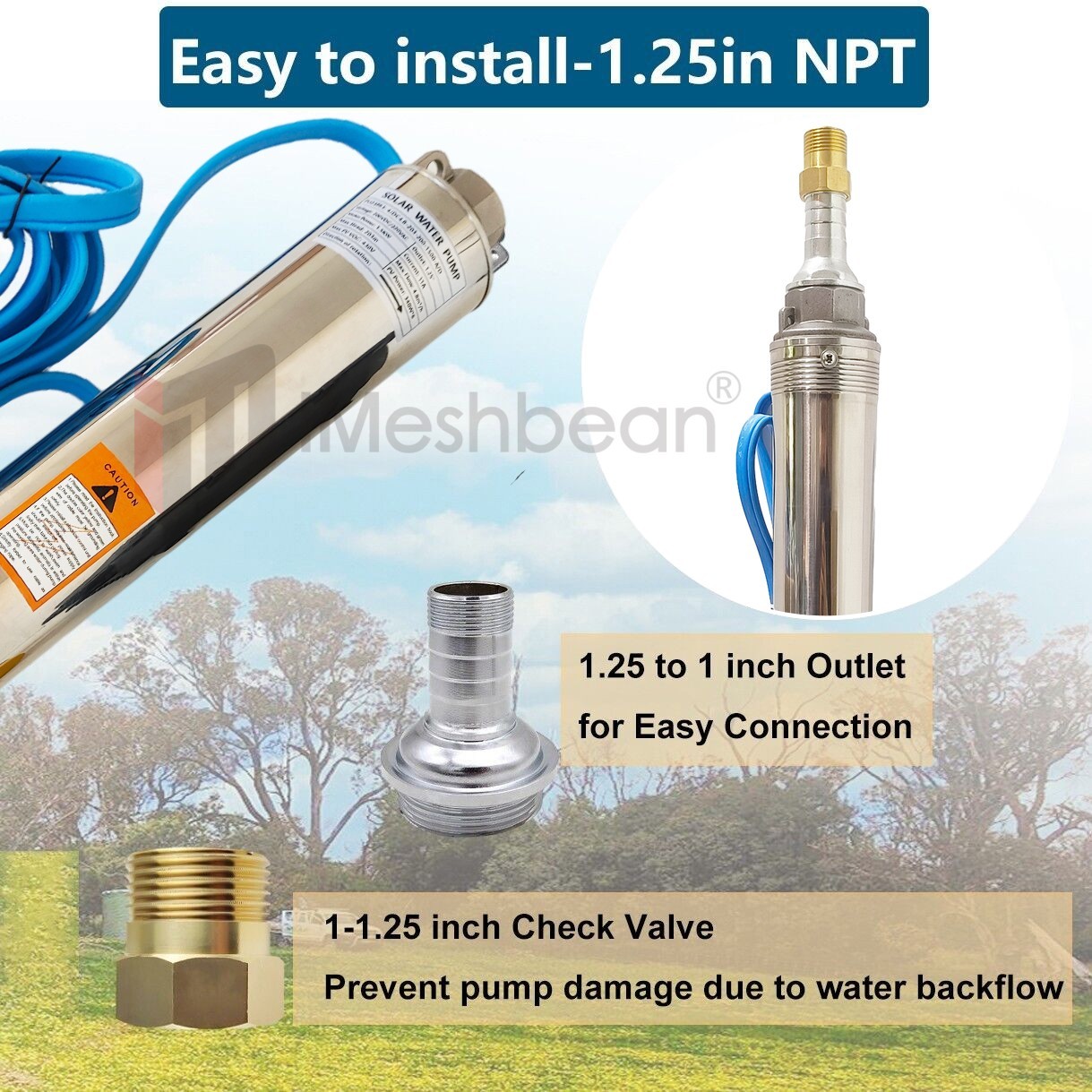 3″ AC110V/DC220V Solar Powered Bore Well Water Pump 1HP Submersible Hybrid Deep