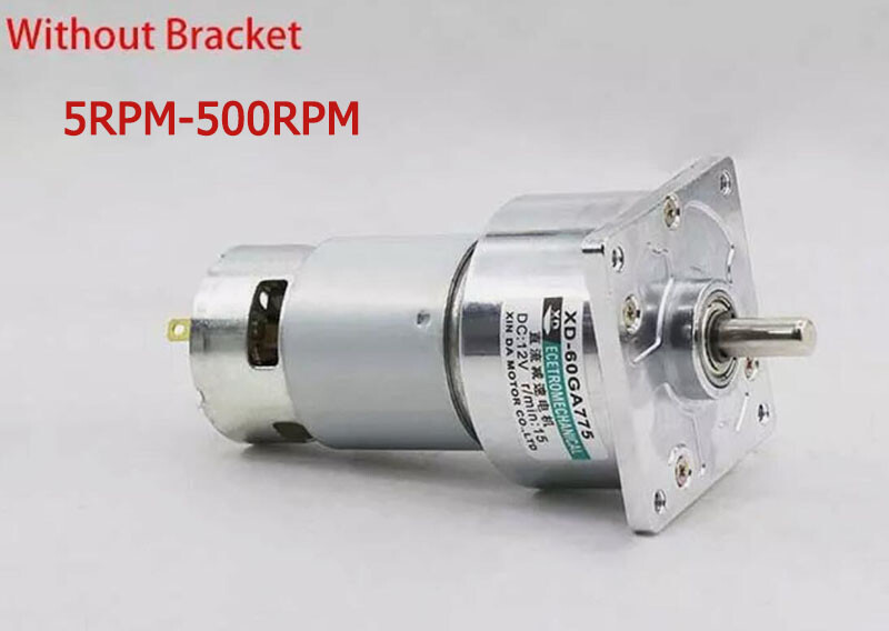 DC 12V/24V 35W High Torque Metal Gear 775 Reduction Motor 60GA Speed 5RPM-500RPM