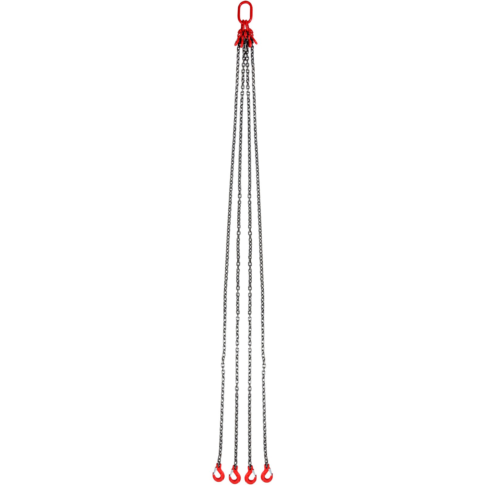 VEVOR 3/8″ x 10′ Chain Sling 4 Legs G80 Lifting Chain with Grab Hooks 18400 lbs