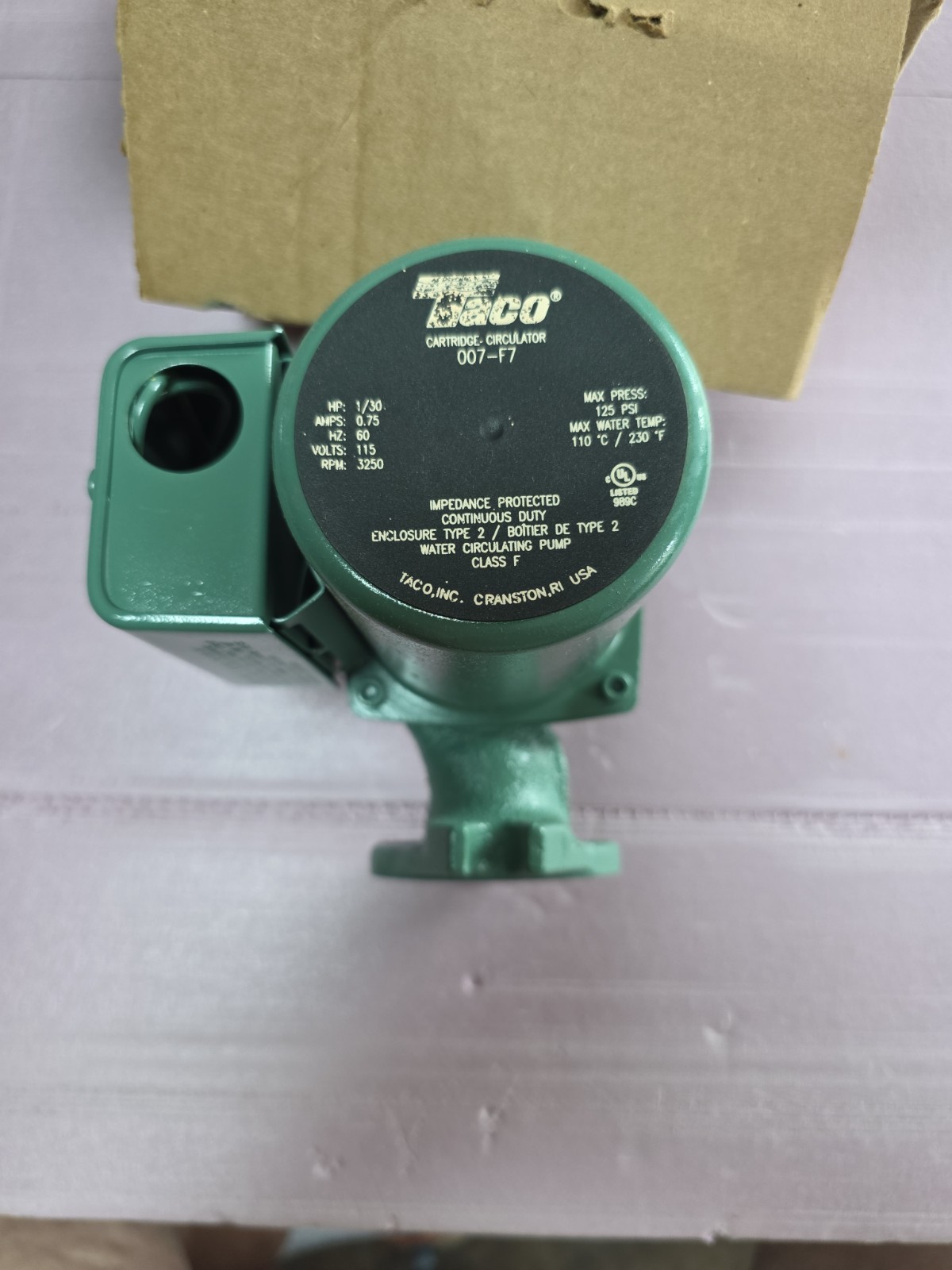 NEW GENUINE TACO 007-F7 CARTRIDGE CIRCULATOR 1/25 HP 115 V