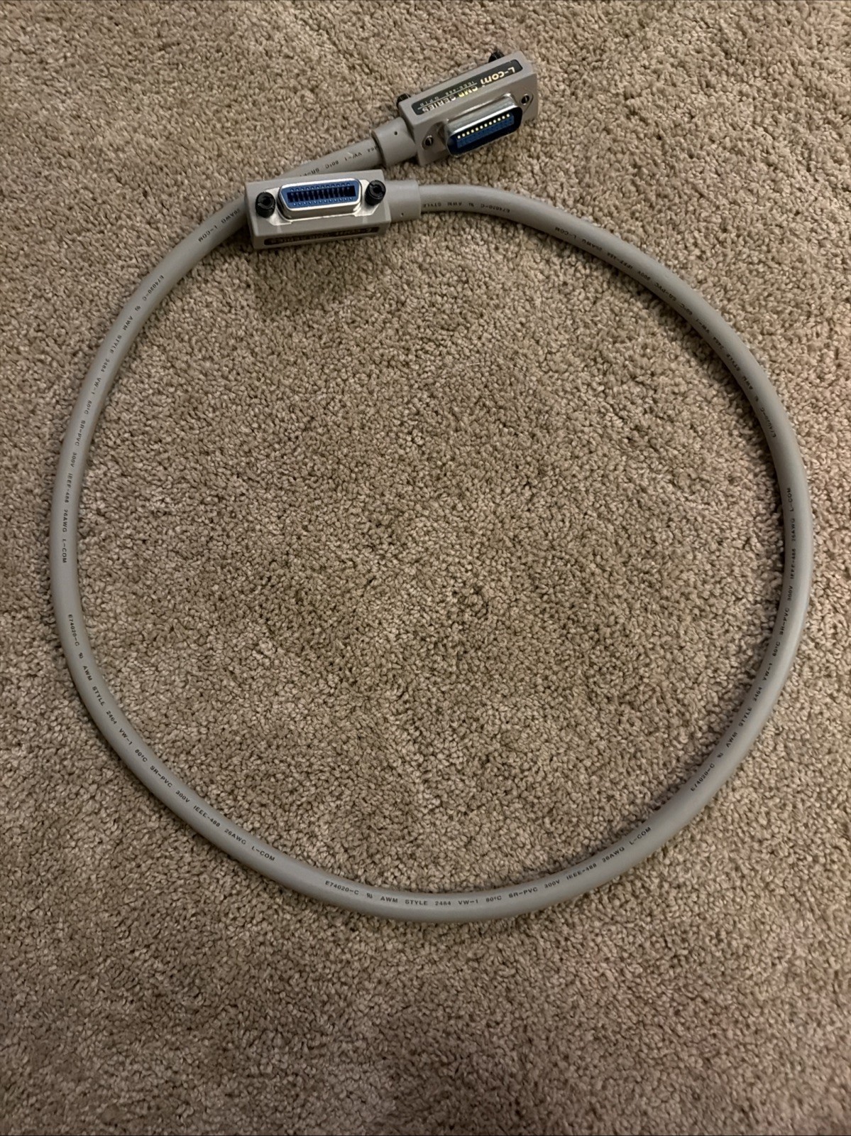 L-Com IEEE-488 GPIB Normal / Normal Cable CMB Series (1 Meter)
