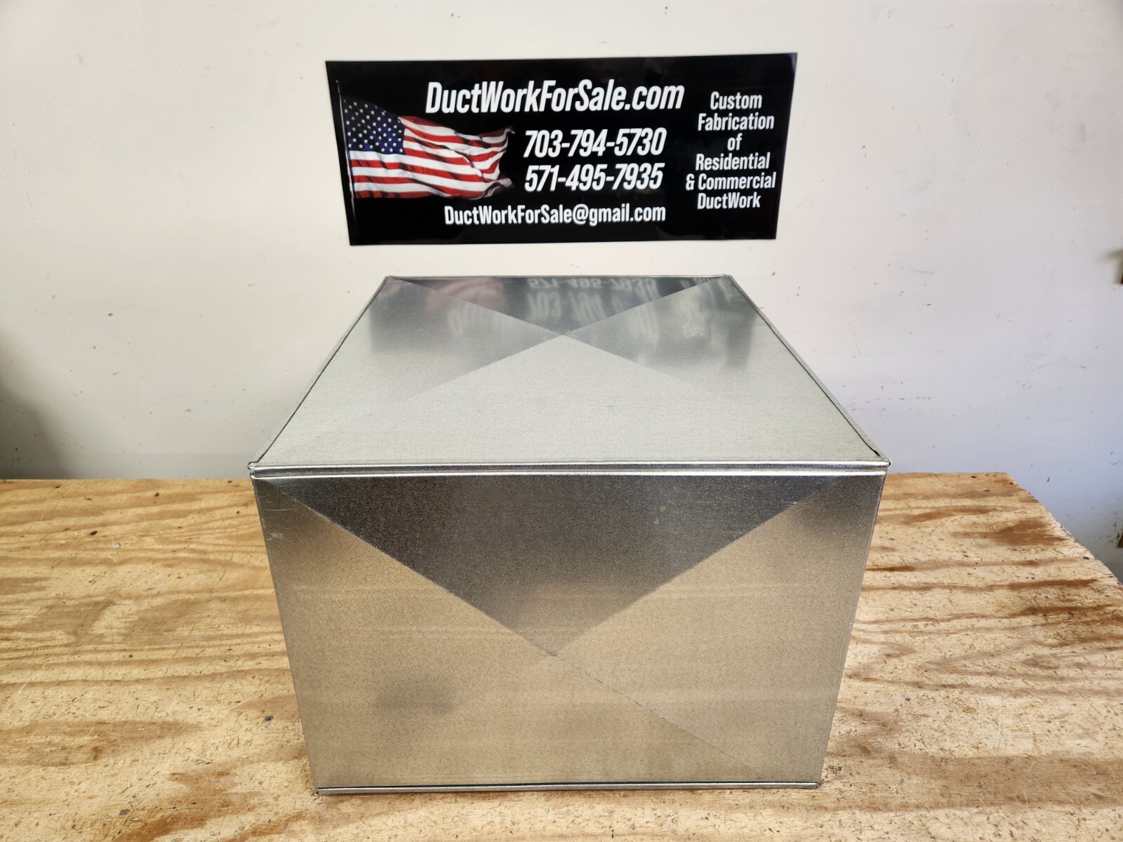 17.5″ x 21″x 16″ solid 22 gauge metal furnace stand return air box duct hvac