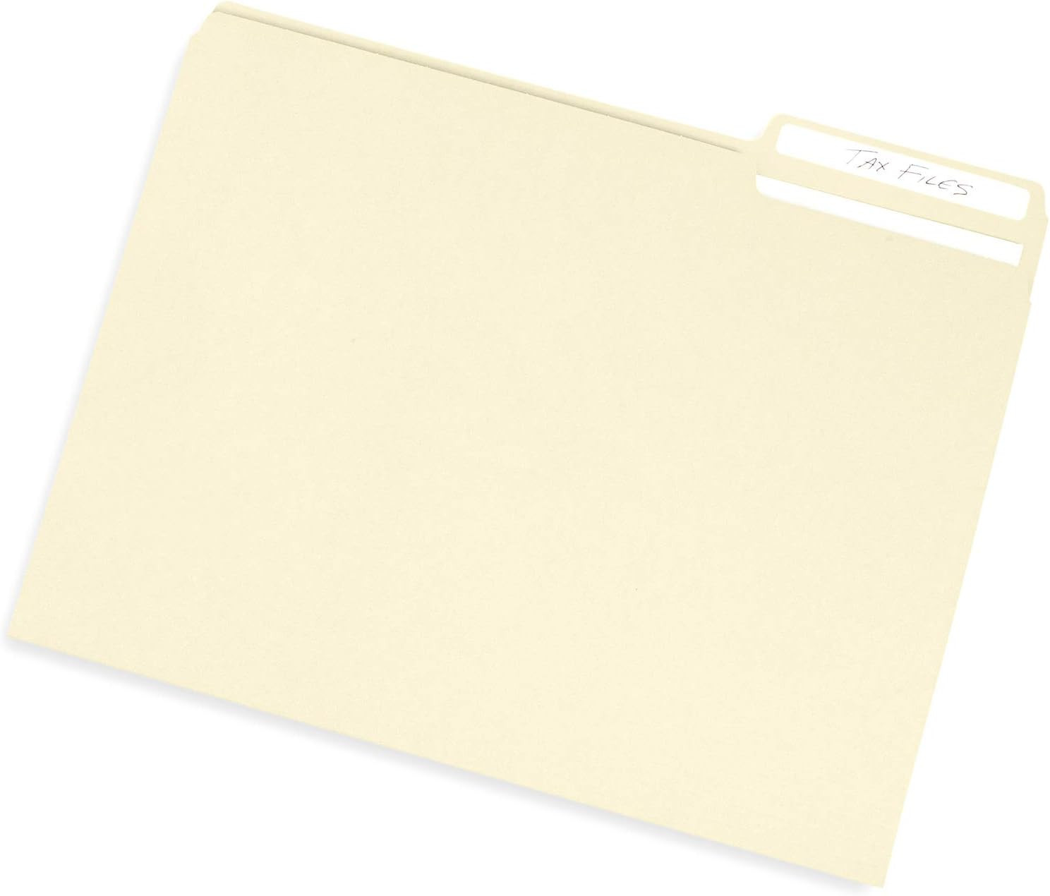 Manilla File Folders 8.5 x 11, 1/3 Cut Tab, Letter Size Vanilla folders, Great f