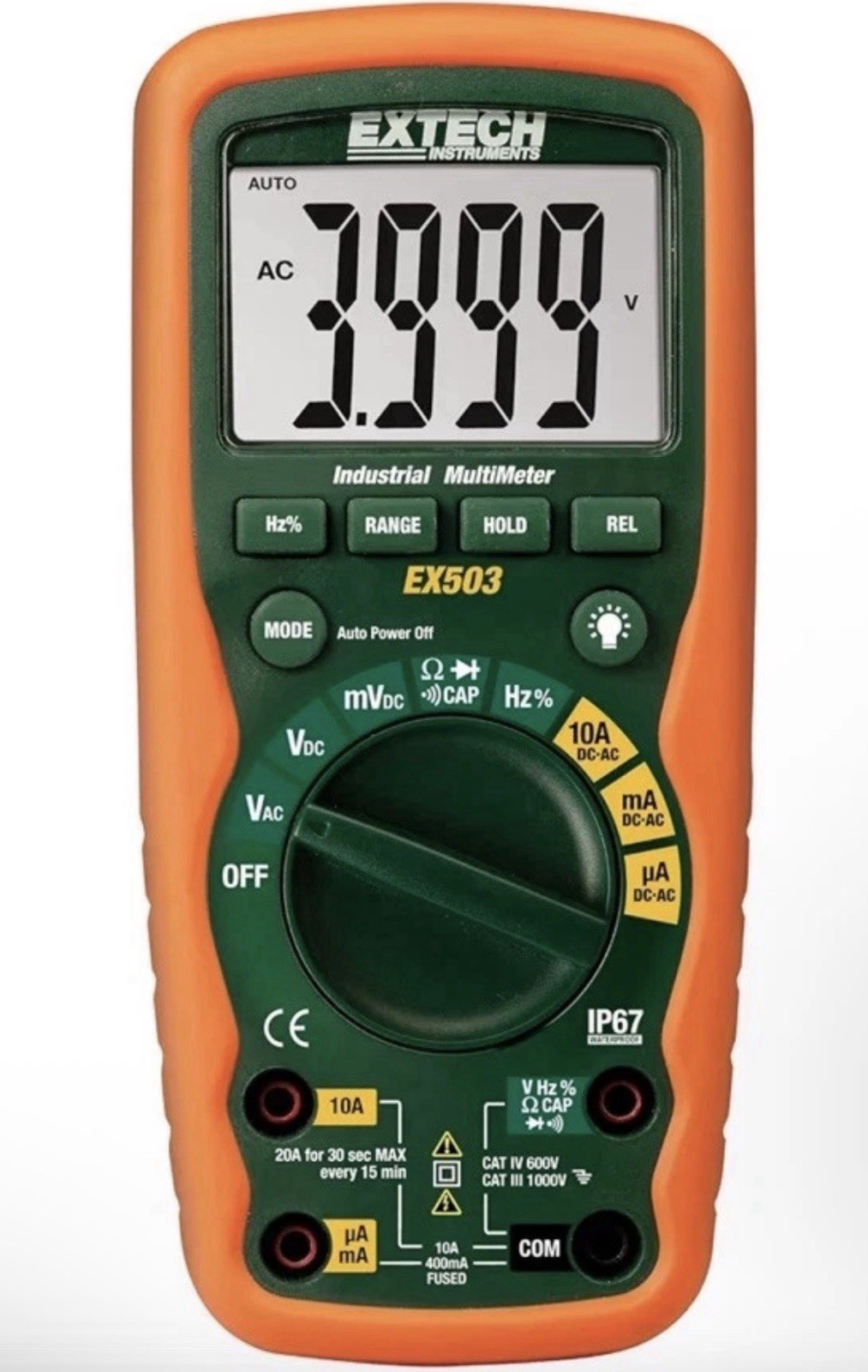 Extech EX503 Waterproof 600V Industrial MultiMeter
