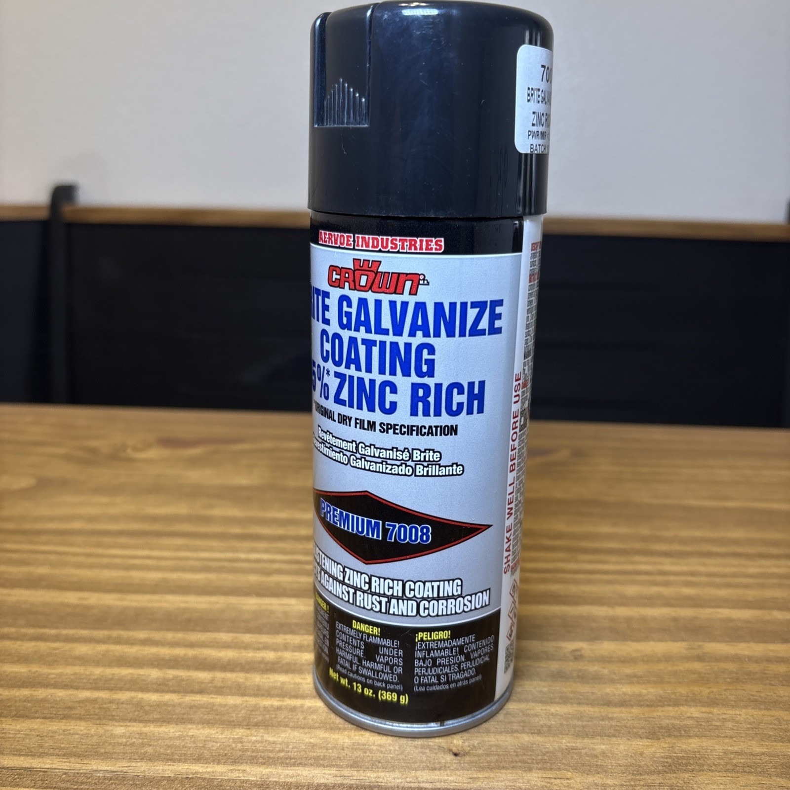 AERVOE 7008 13oz 65% ZINC-RICH BRITE GALVANIZE COATING COAT AEROSOL SPRAY CROWN