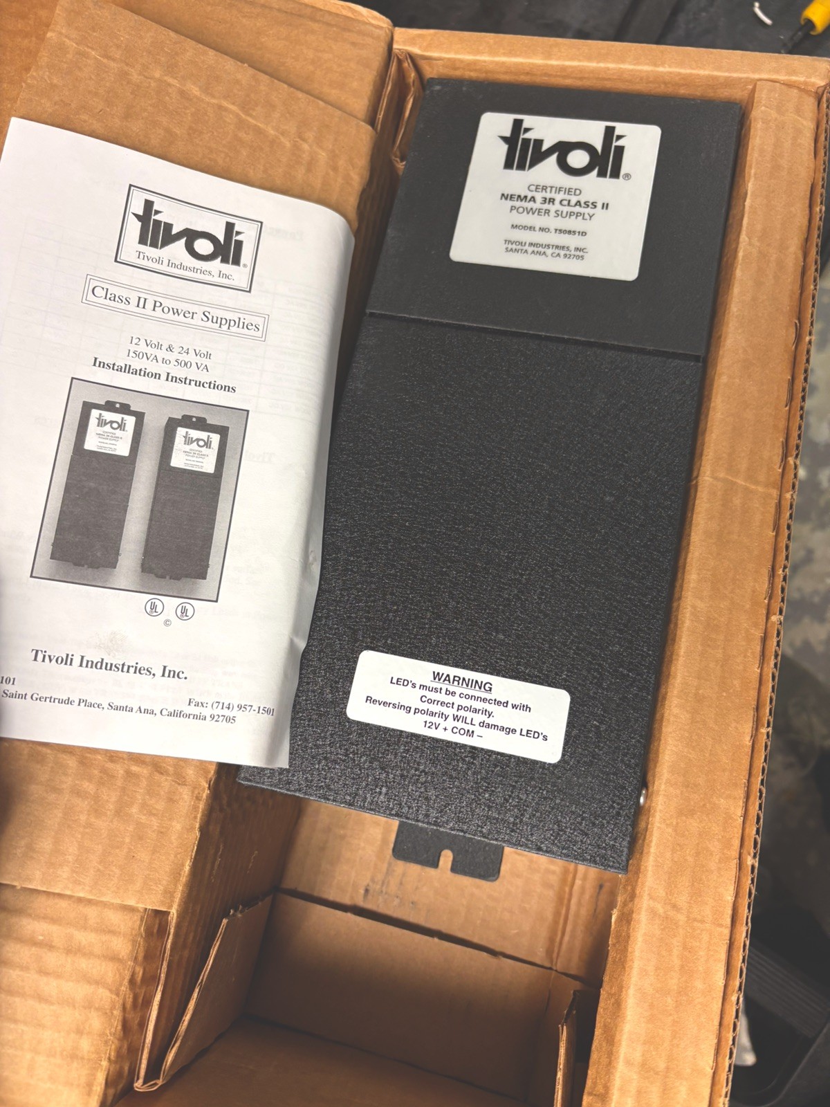 Tivoli Nema 3R Class II Power Supply Outdoor Enclosed Transformer model 4250119