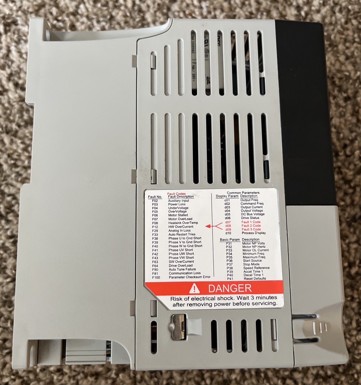 Surplus Allen Bradley 22A-V1P5N104 /A PowerFlex 4 AC Drive 120VAC/1-Ph/1.5A